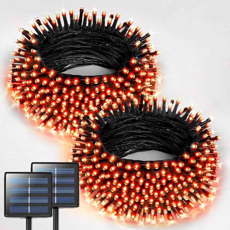 Pack of 2 Solar Powered Christmas String Lights with 400 LED and 8 Lighting Modes