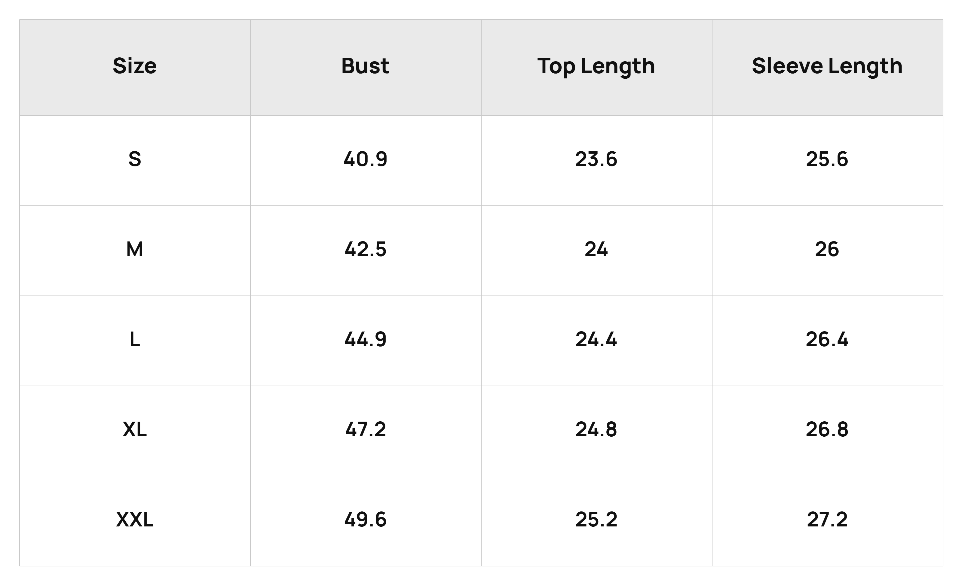 Size Chart