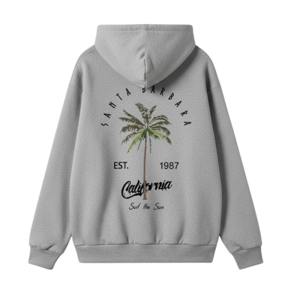 Men Casual Tropical Palm Tree Print Hooded Sweatshirt