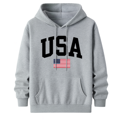 USA Flag Hooded Sweatshirt