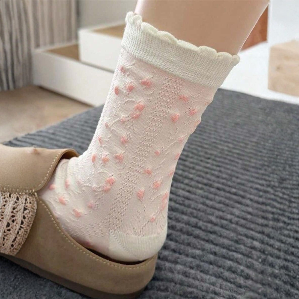 Pack of 4 Bow Mid Calf Crew Socks For Women