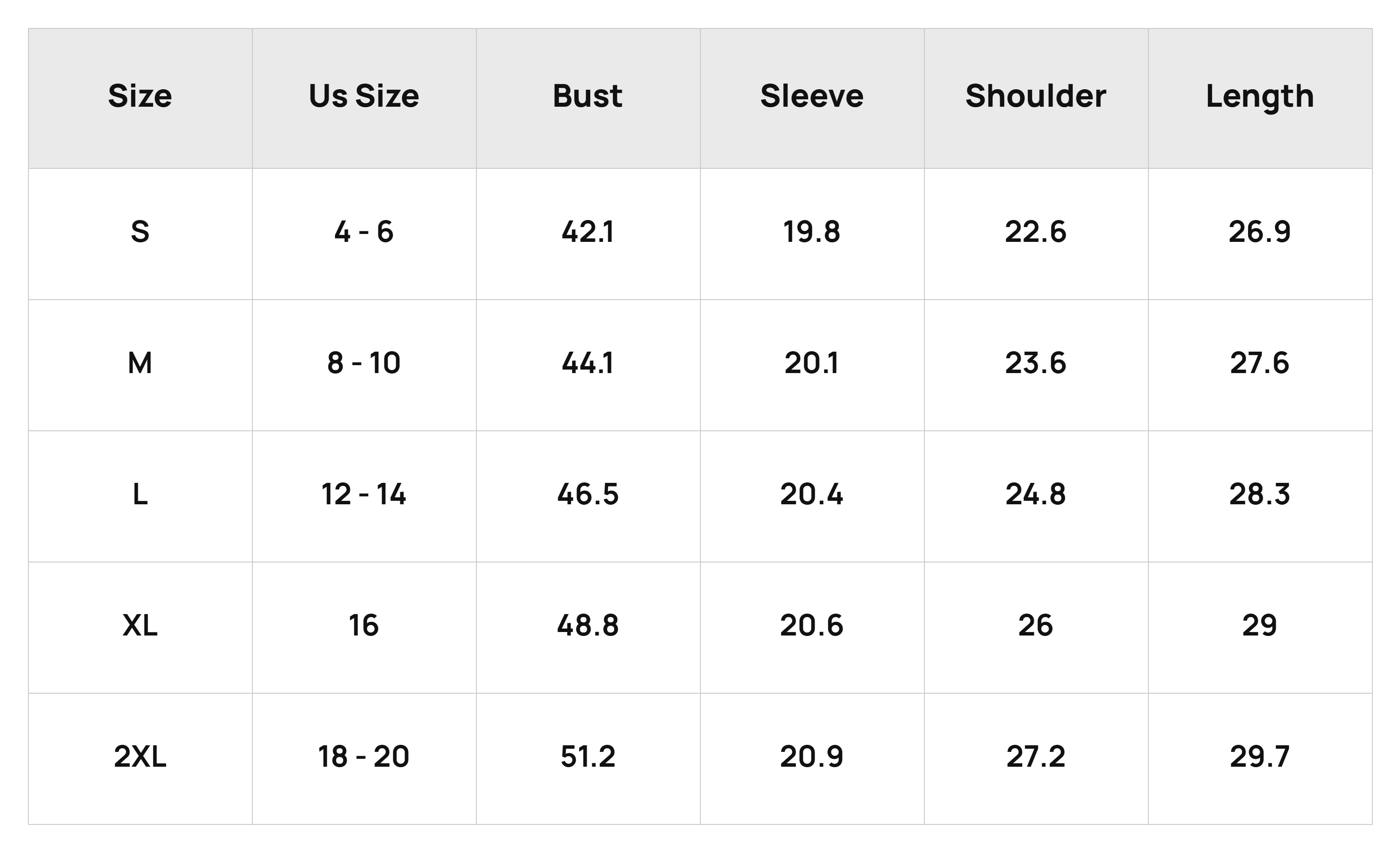 Size Chart