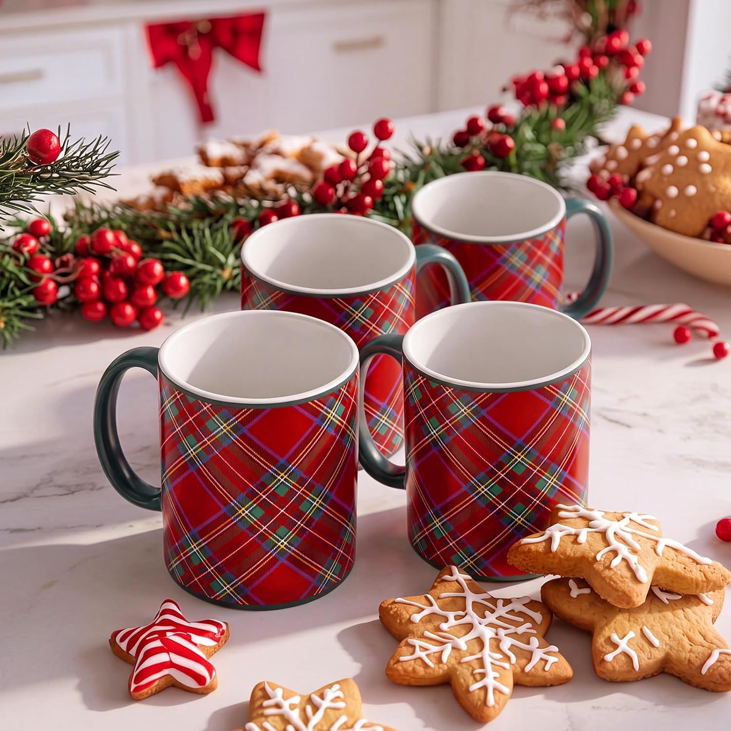 Christmas Tartan Mugs For Men And Women