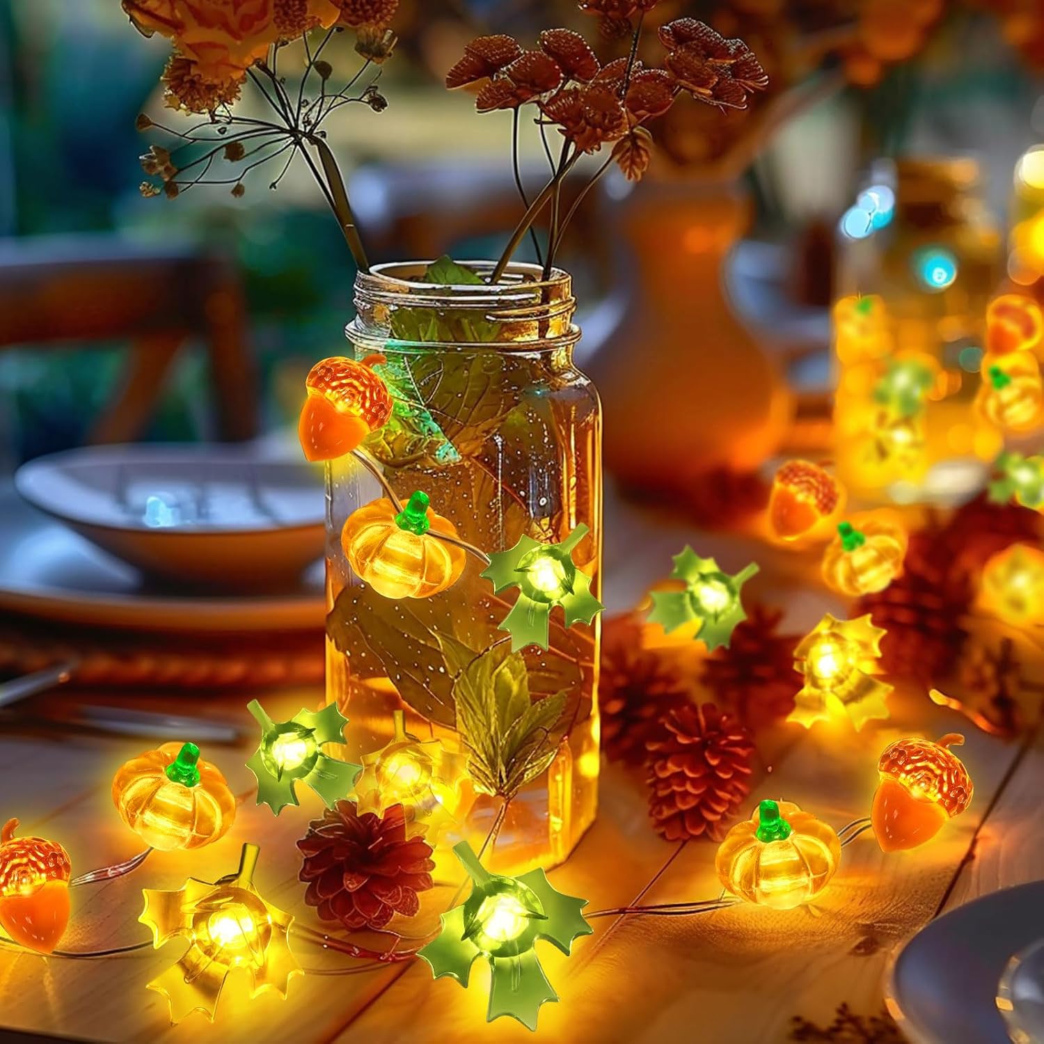 Mushroom Fairy Lights 10FT 30 LED Battery Operated String Lights for Room Decor