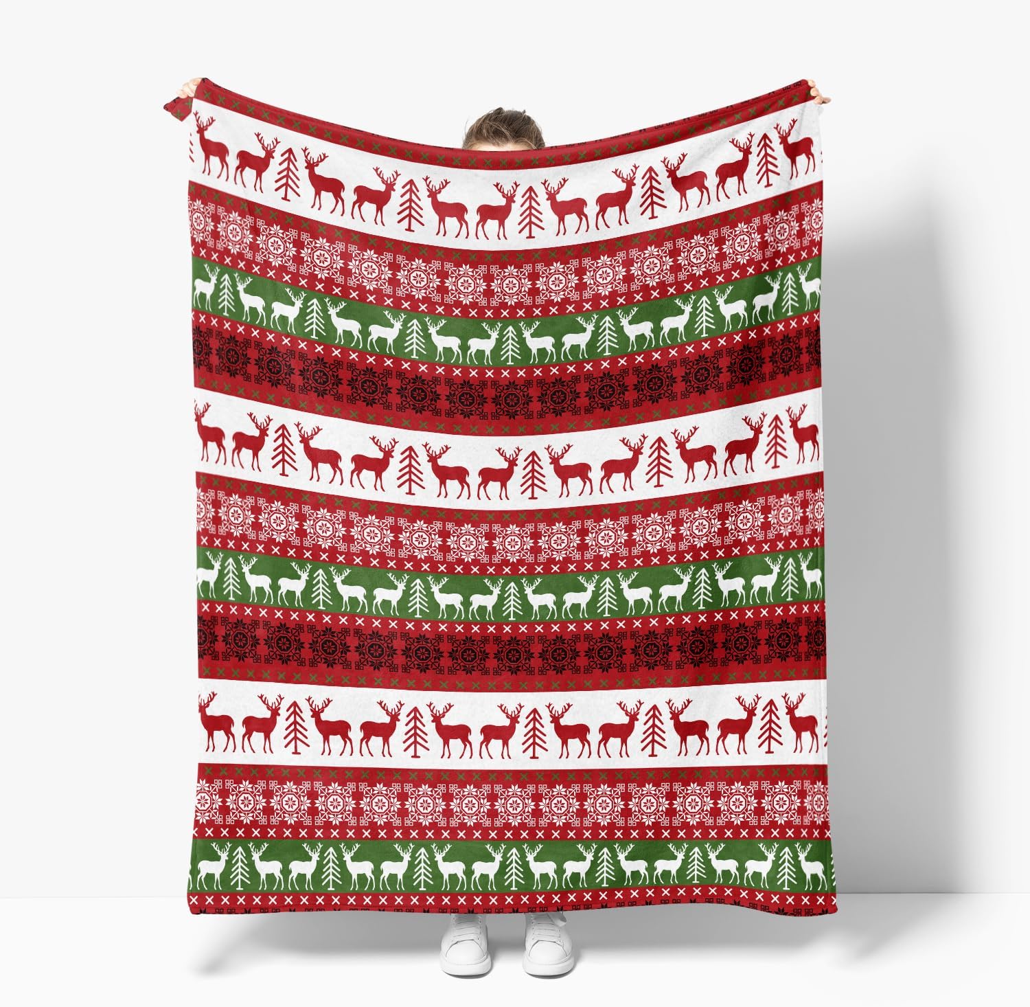 Christmas Reindeer Throw Blanket For Sofa And Bed