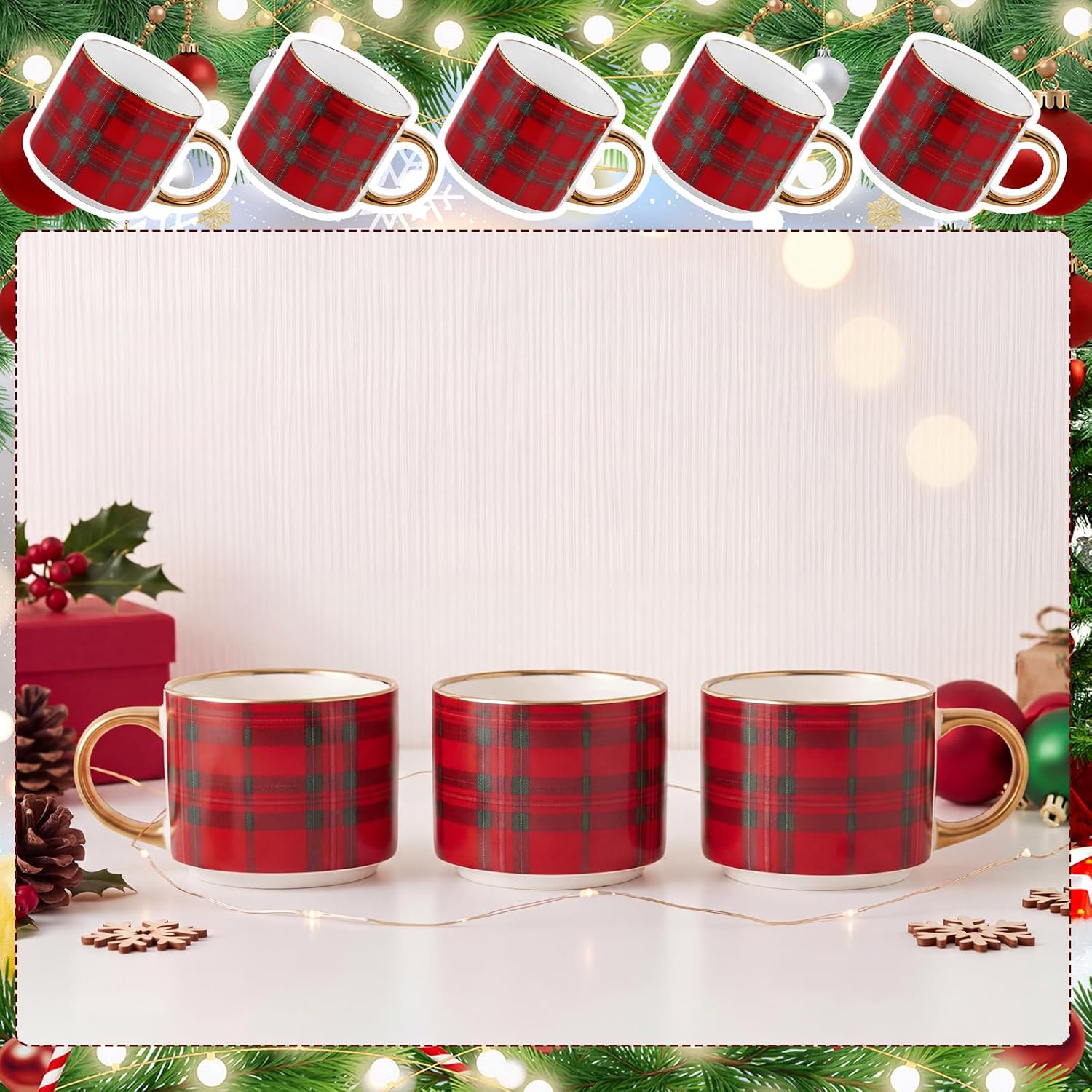 Christmas Tartan Mugs For Men And Women