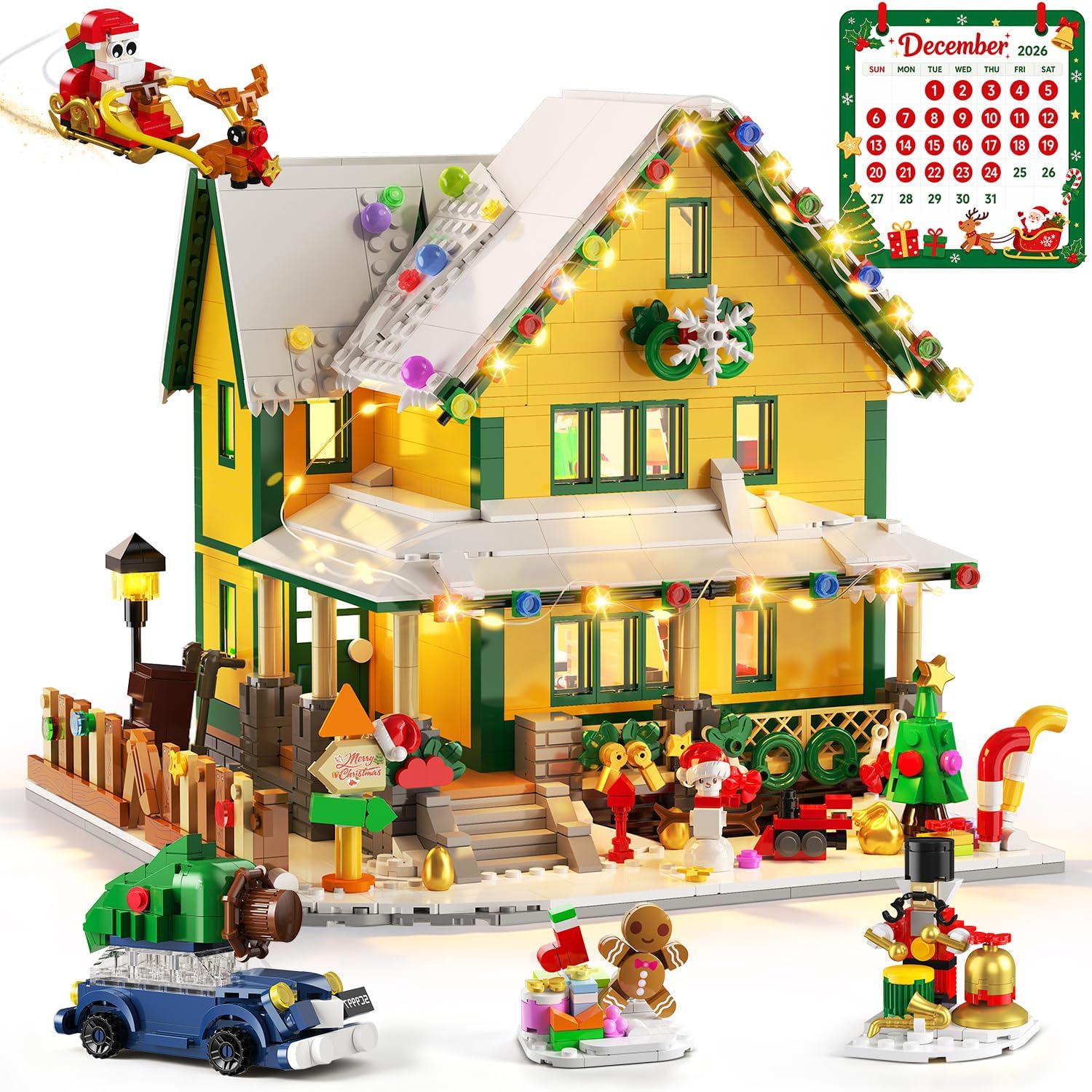 Christmas House Mini Building Set with Lights Advent Calendar