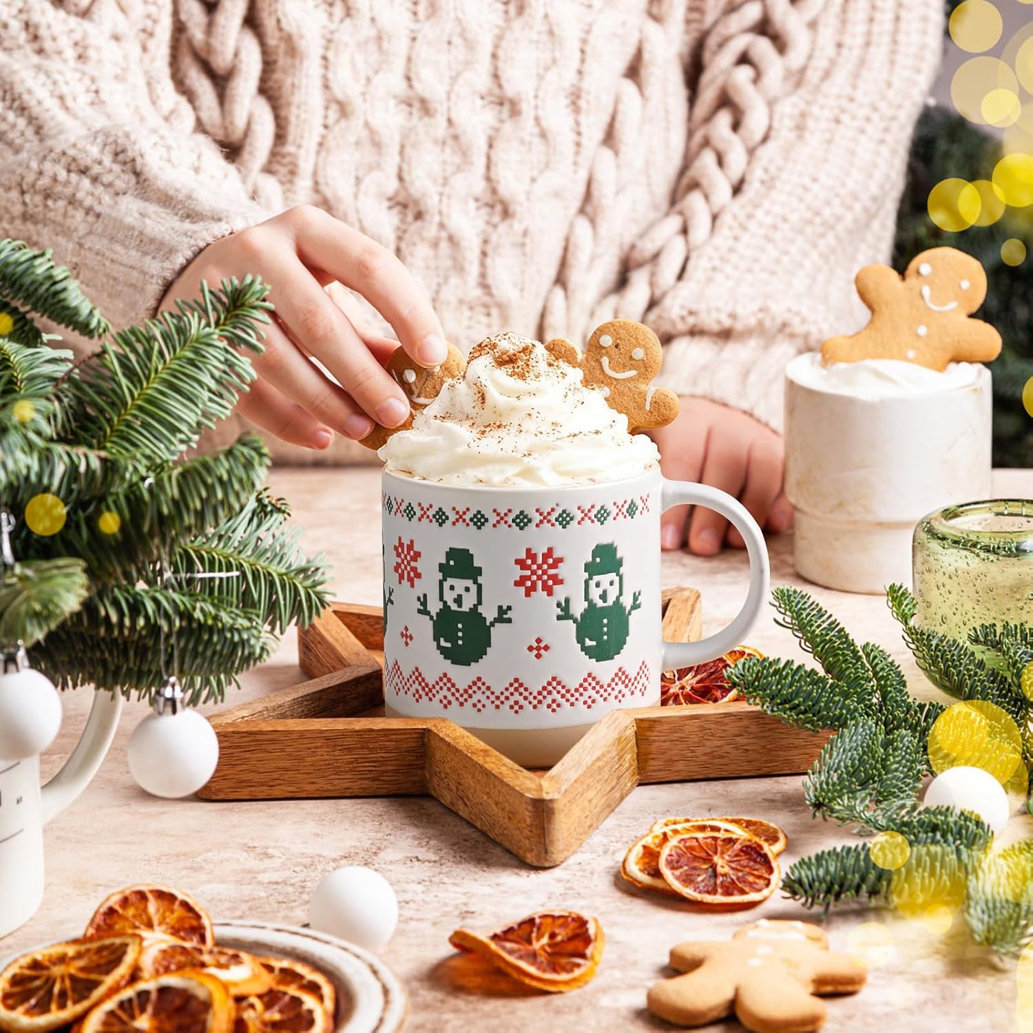 Christmas Holiday Mug Set With Festive Designs