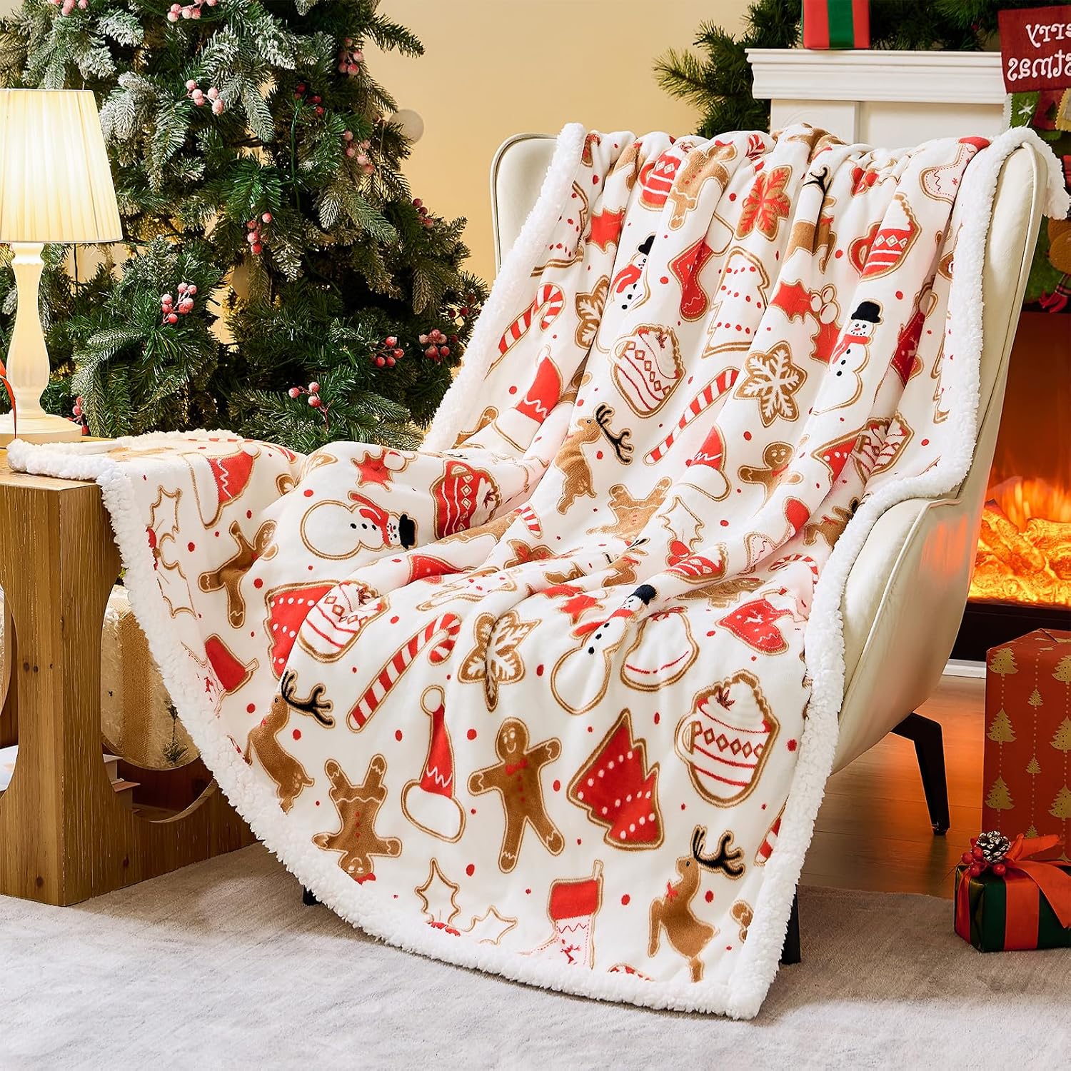 Fluffy Christmas Blanket For Sofa And Bed