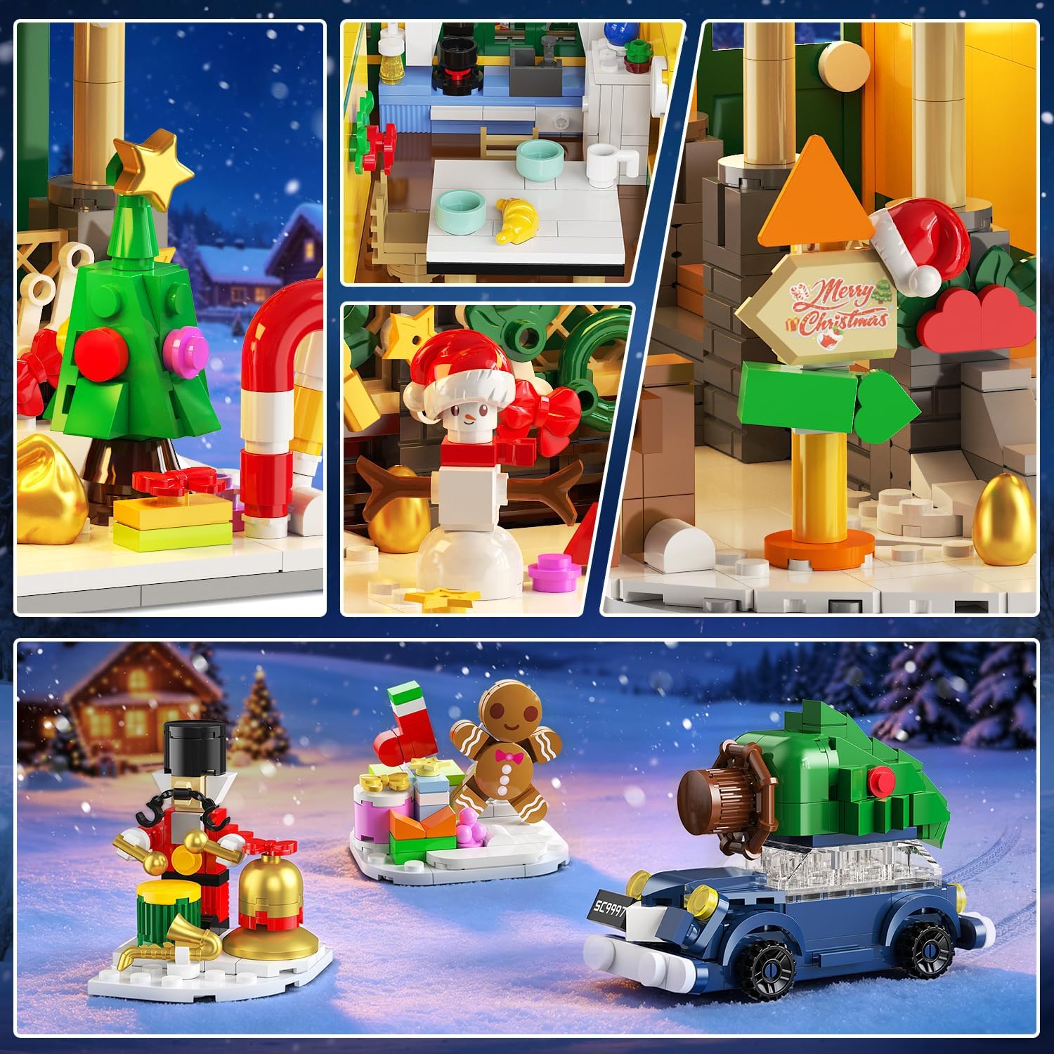 Christmas House Mini Building Set with Lights Advent Calendar