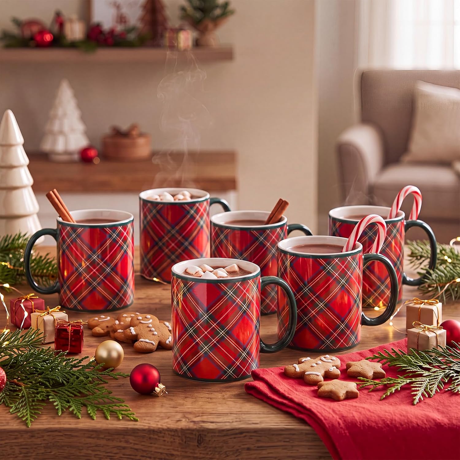 Christmas Tartan Mugs For Men And Women