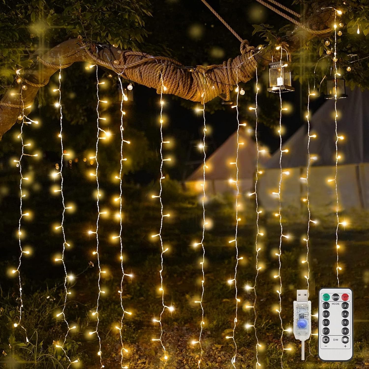 LED Curtain String Lights For Bedroom And Christmas Decor