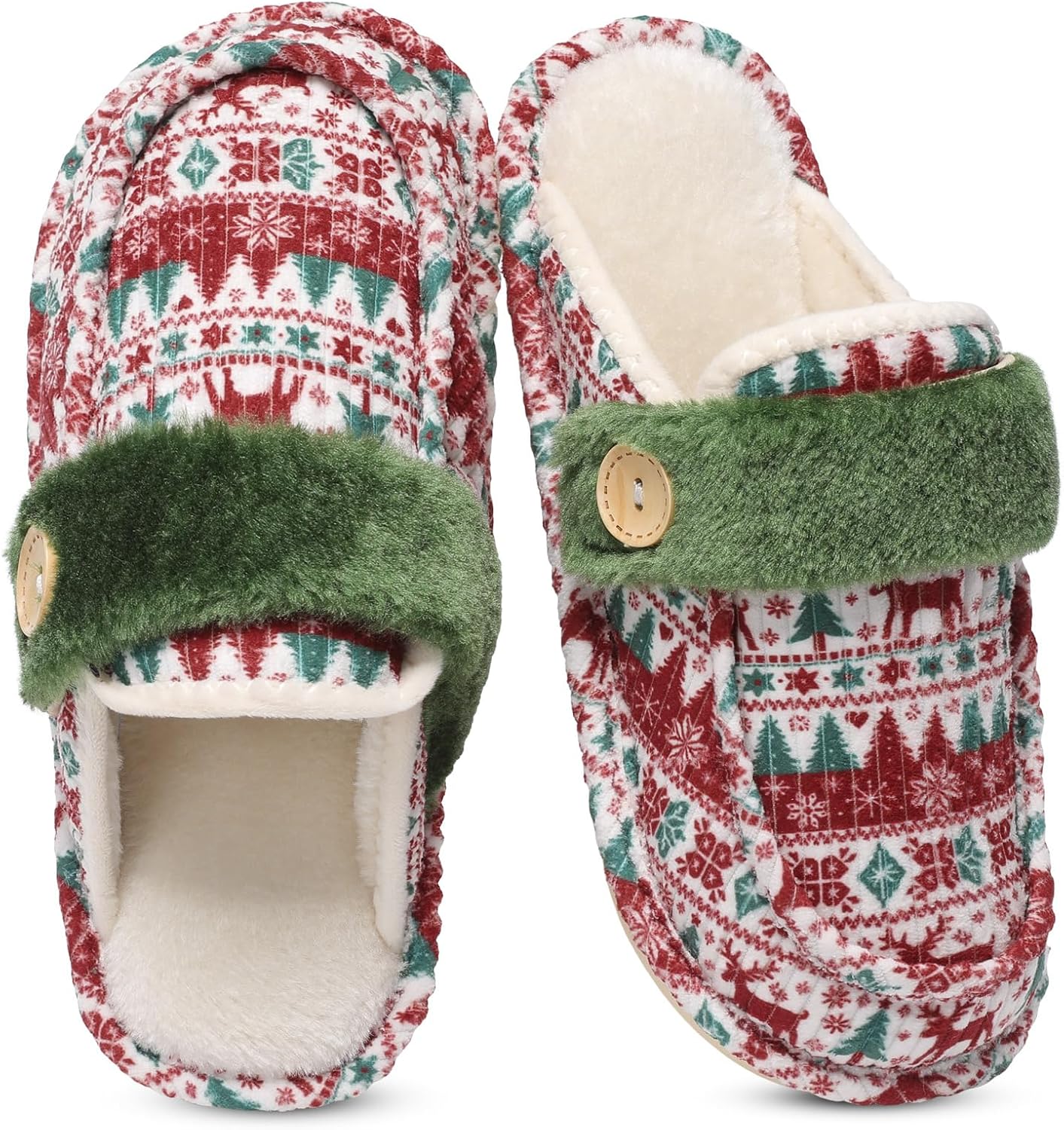 Christmas Fuzzy Indoor House Slippers for Women