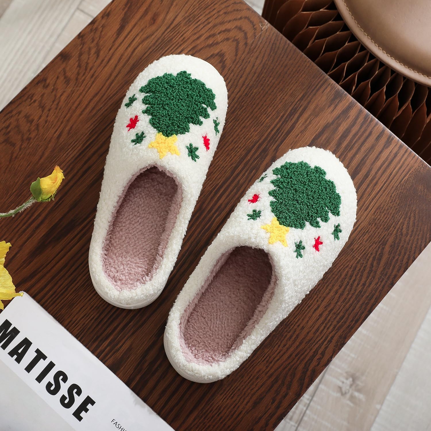 Christmas Themed Warm Winter Fuzzy Indoor Shoes For Men And Women