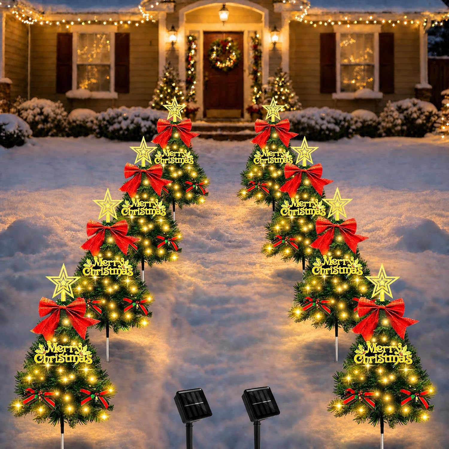 Solar Christmas Tree Pathway Lights for Outdoor Decor