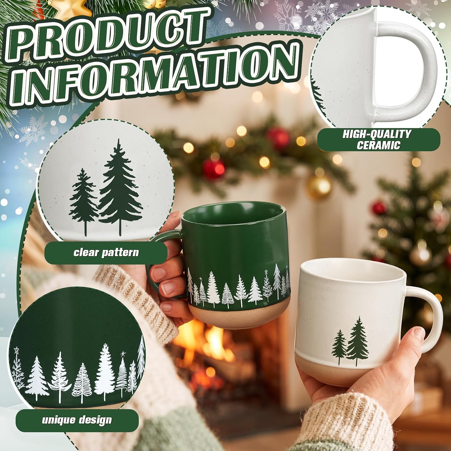 2 Pieces Christmas Espresso Cups Set For Gifts