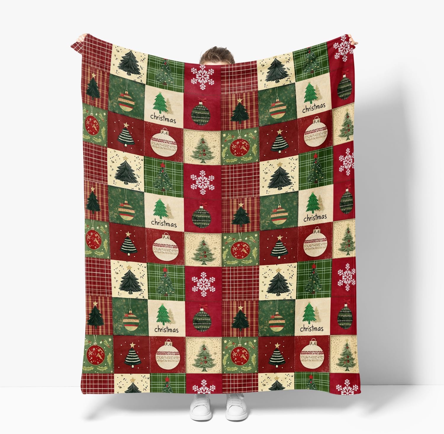 Christmas Checkered Printed Blanket For Men And Women