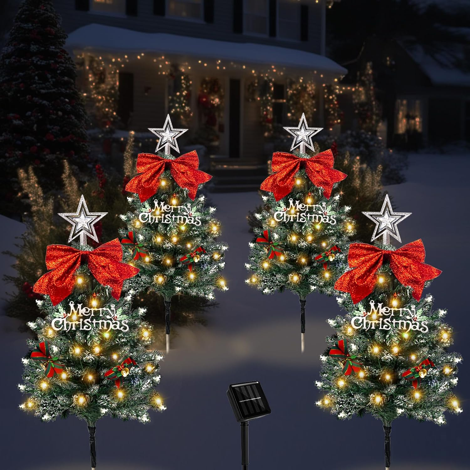 Solar Christmas Tree Pathway Lights for Outdoor Decor