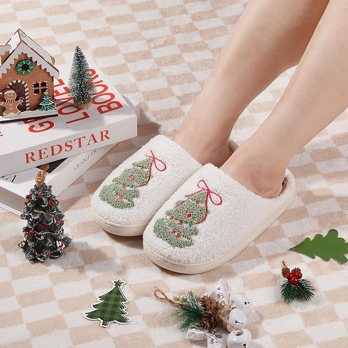 Christmas Soft Warm House Slippers Non Slip Indoor Outdoor Slippers