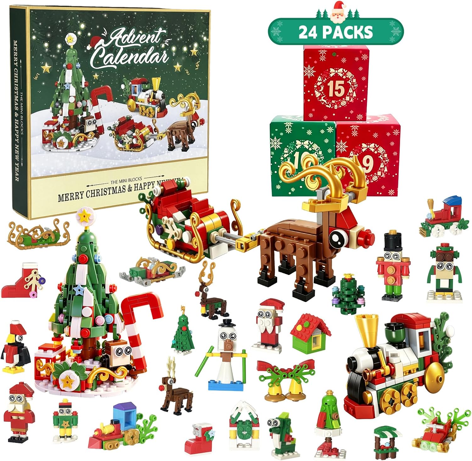 Christmas Tree Building Blocks Advent Calendar 2026 for Kids