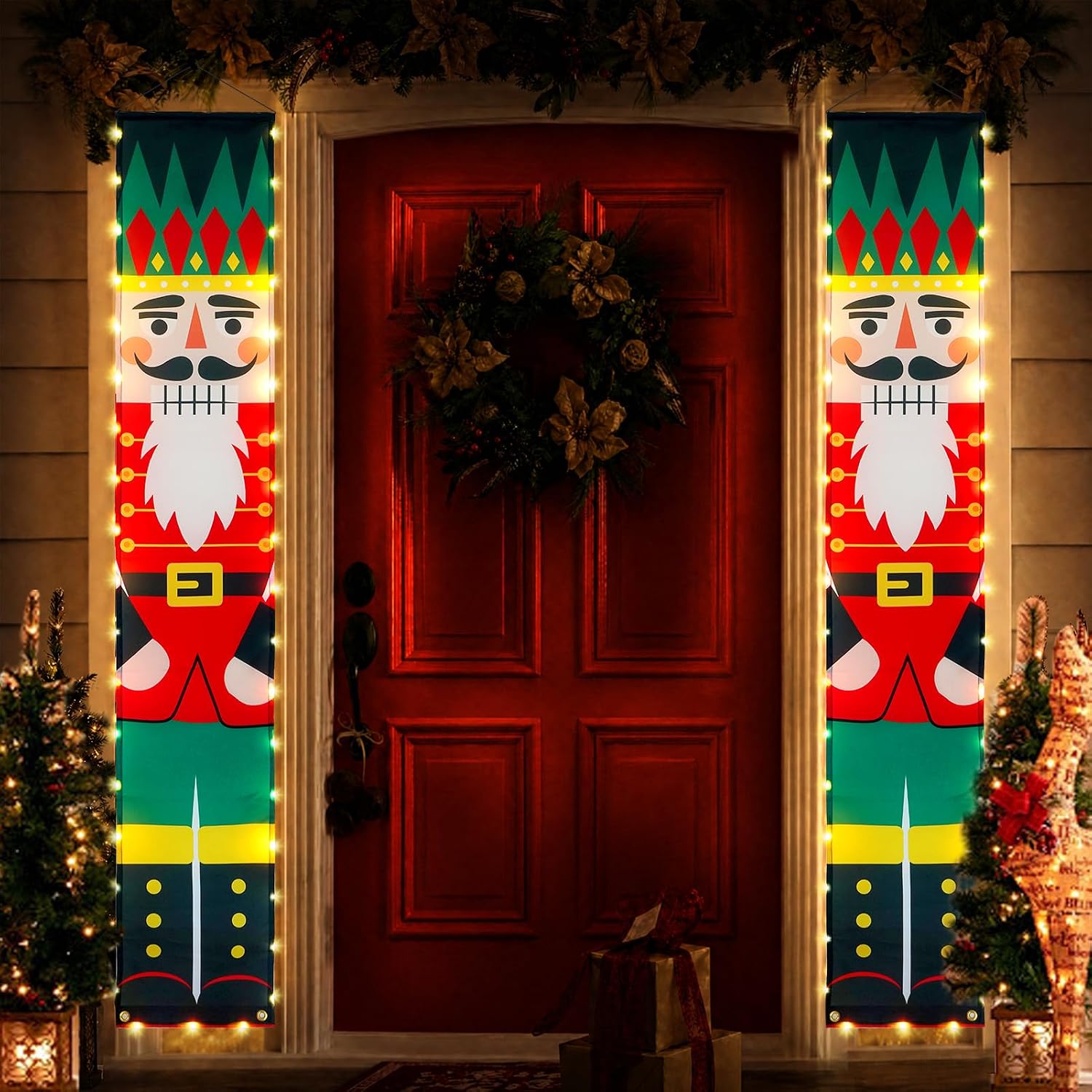 Lighted Christmas Door Banner for Holiday Decorations