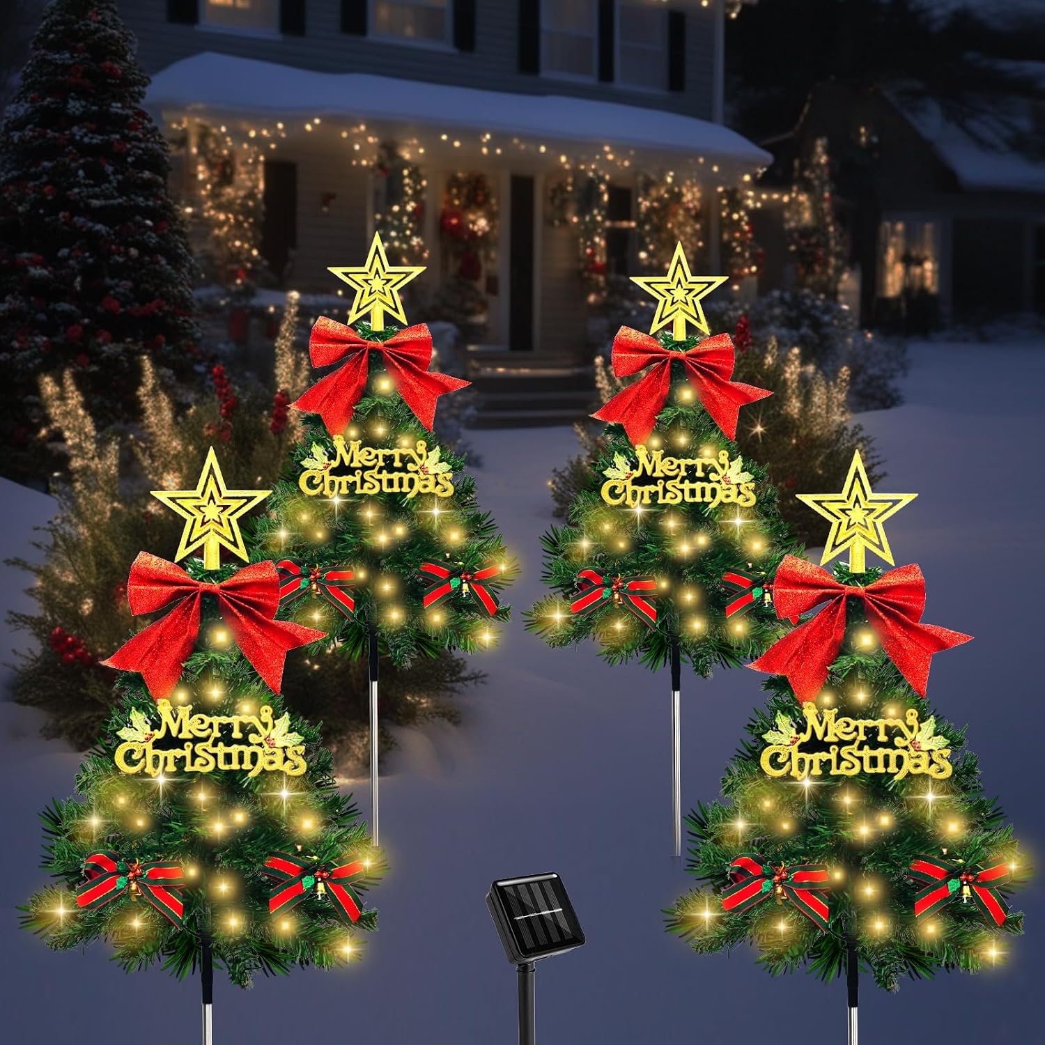 Solar Christmas Tree Pathway Lights for Outdoor Decor