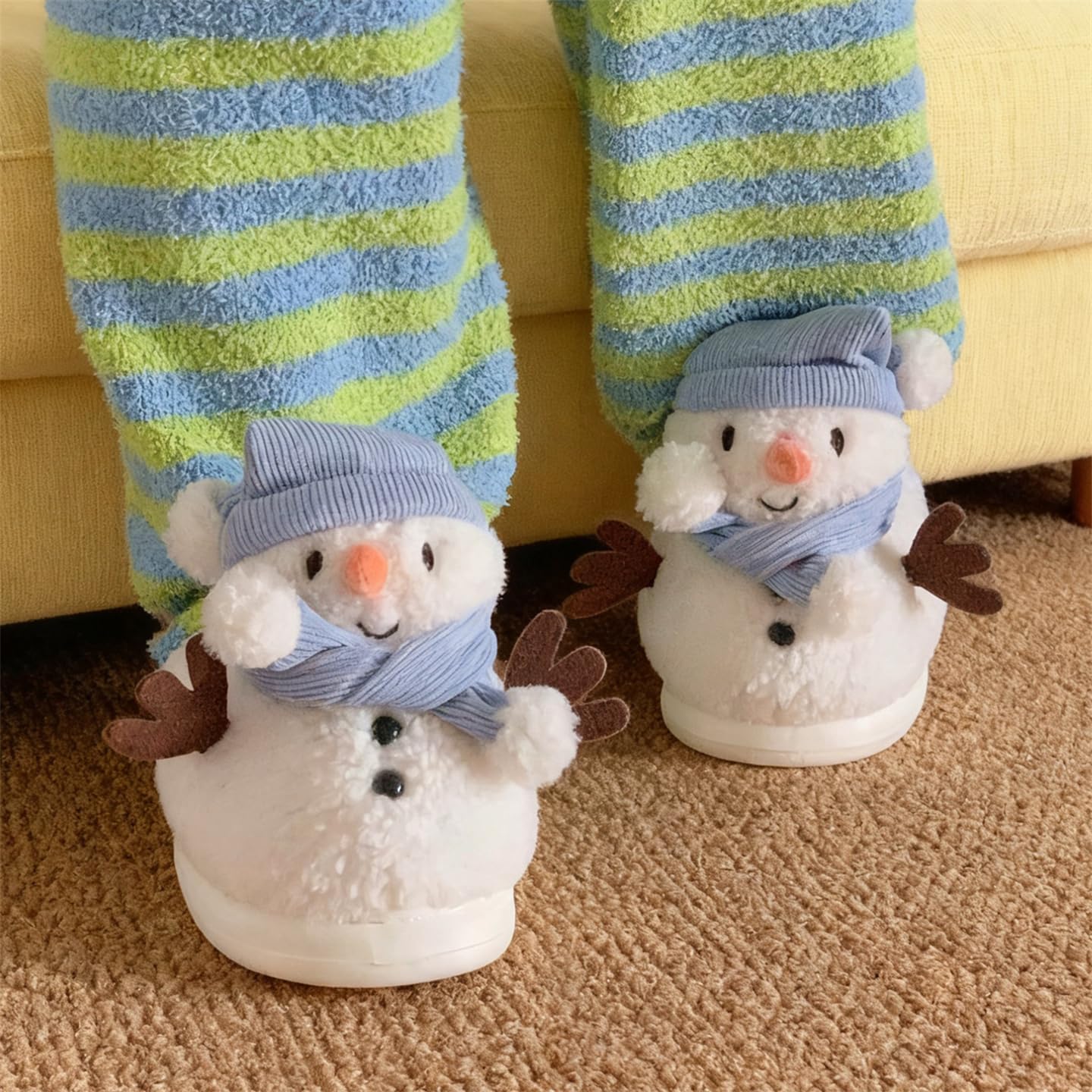 Christmas Family Holiday Slippers Warm Cozy House Shoes