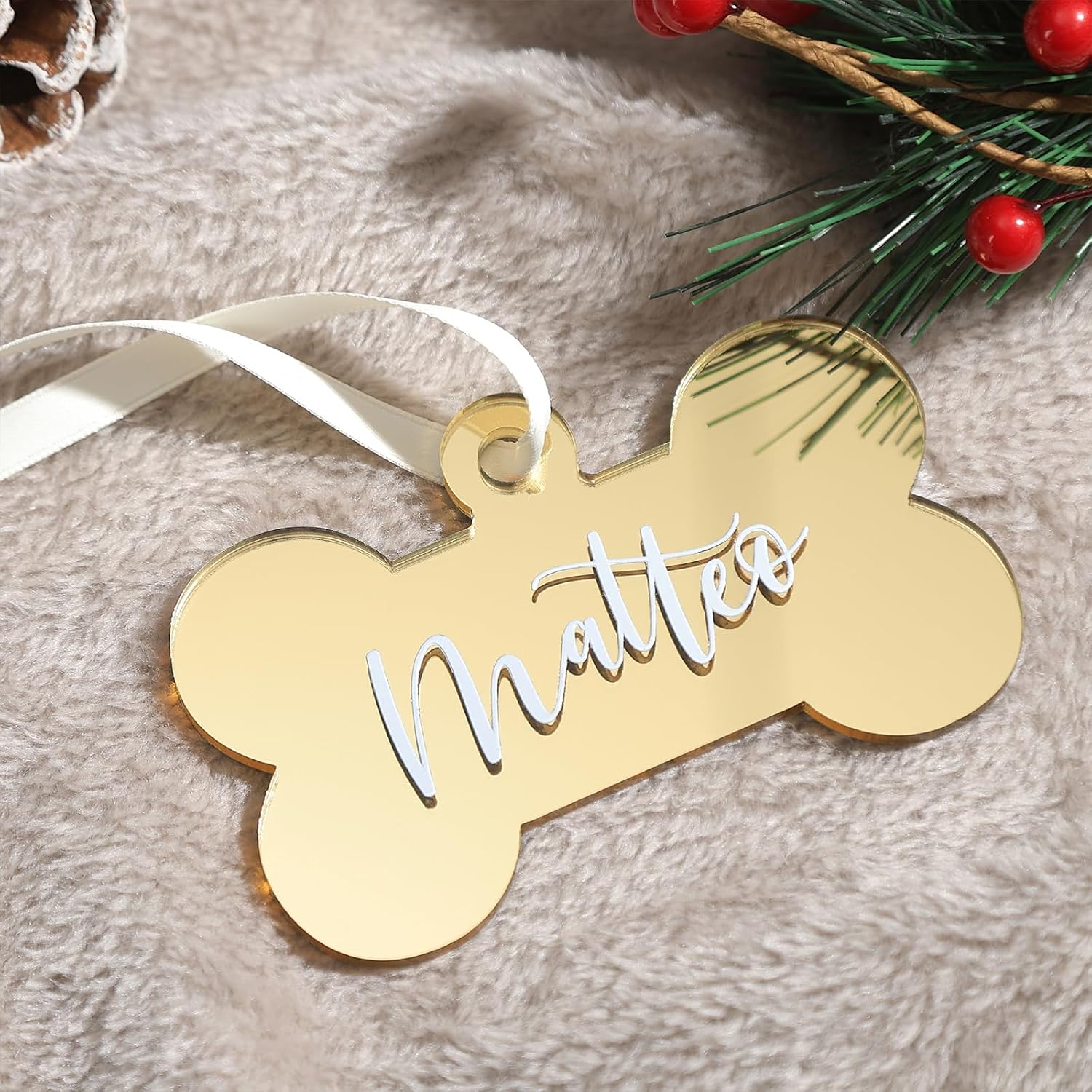 Personalizable Christmas Tree Hanging Ornament Set For Pets