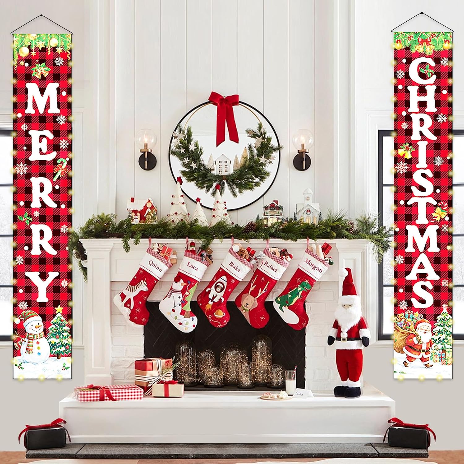 Lighted Christmas Door Banner for Holiday Decorations