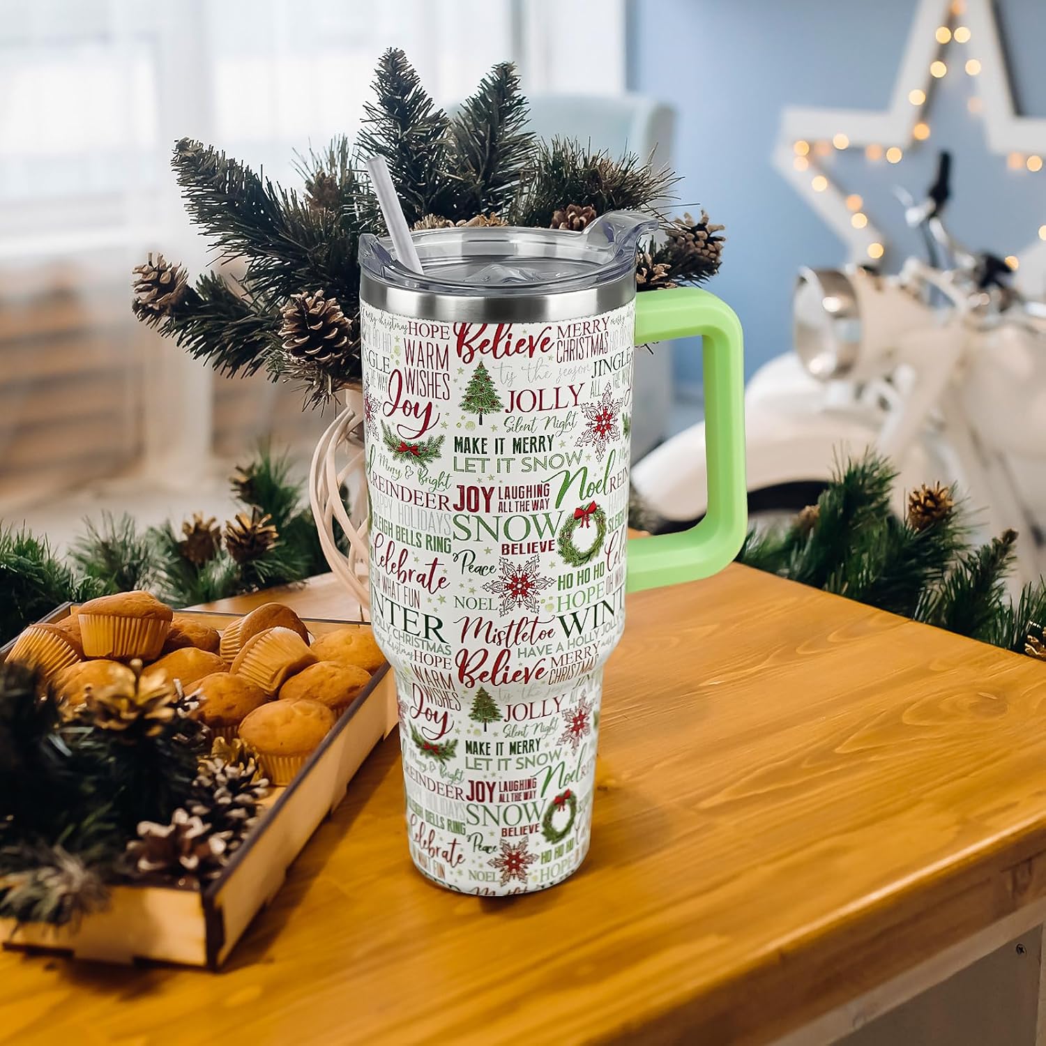 40 oz Christmas Tree Stainless Steel Insulated Travel Tumbler