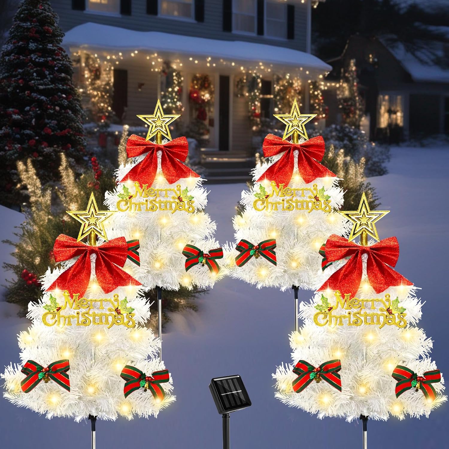 Solar Christmas Tree Pathway Lights for Outdoor Decor