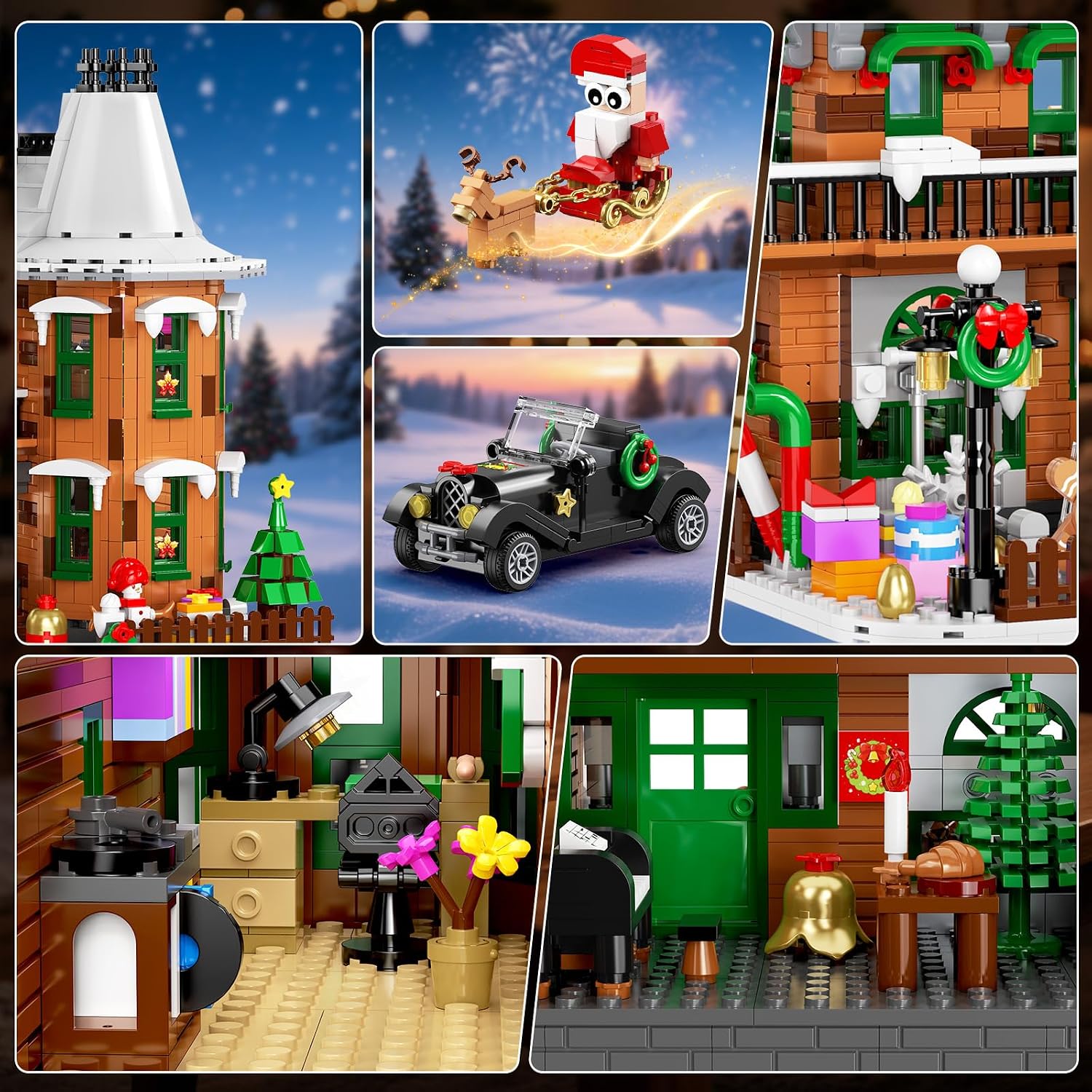 Christmas Gingerbread House Building Set with Lights Advent Calendar