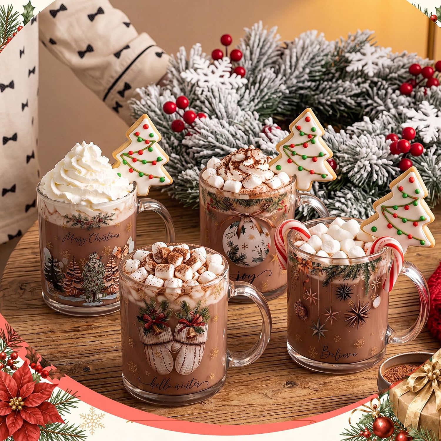 Christmas Tree Holiday Coffee Mugs Set For Families
