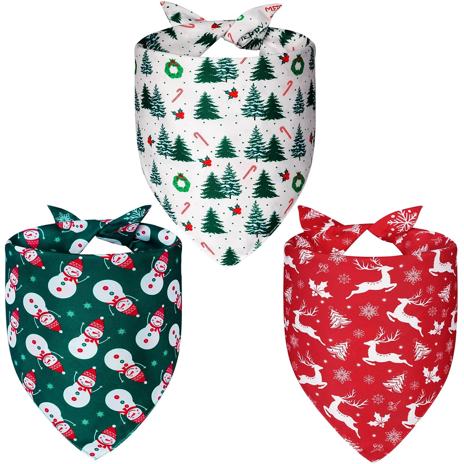 3 Pieces Christmas Dog Bandanas For Dogs