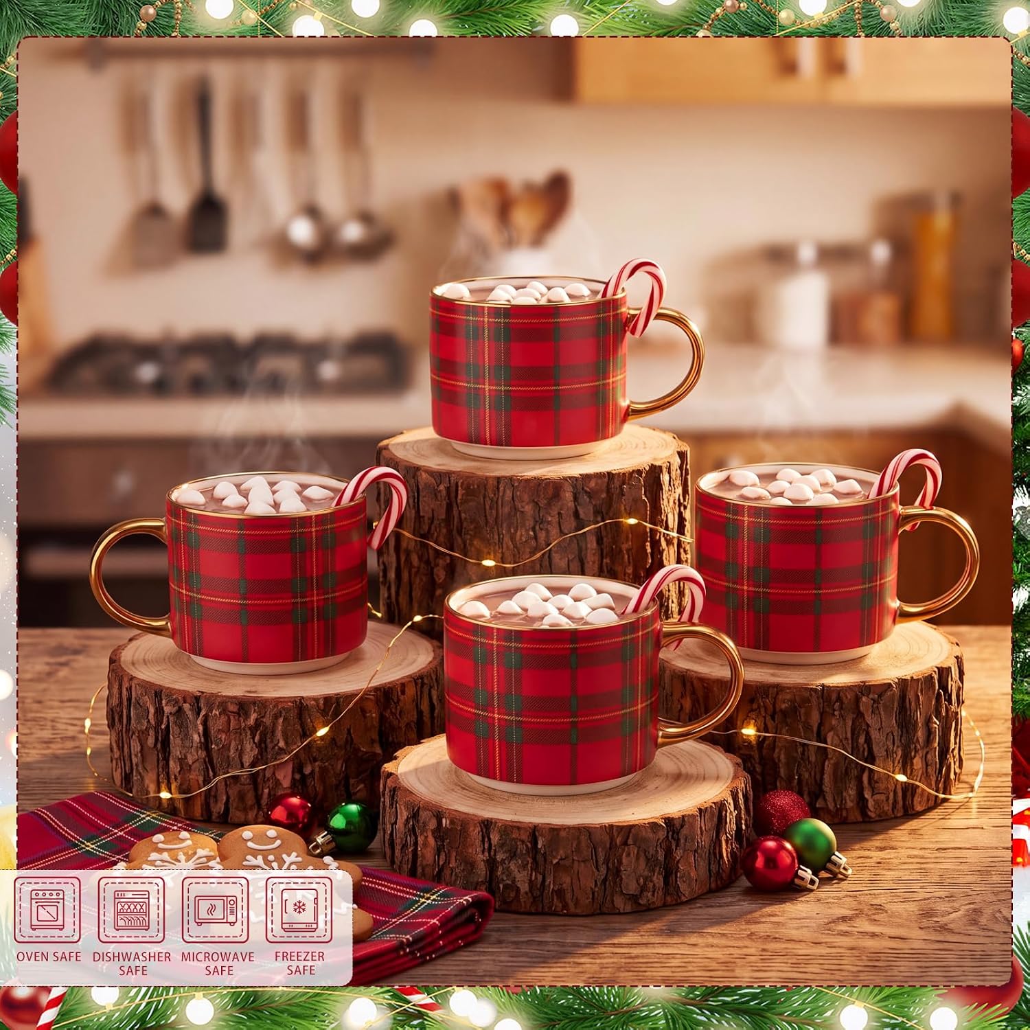 Christmas Tartan Mugs For Men And Women