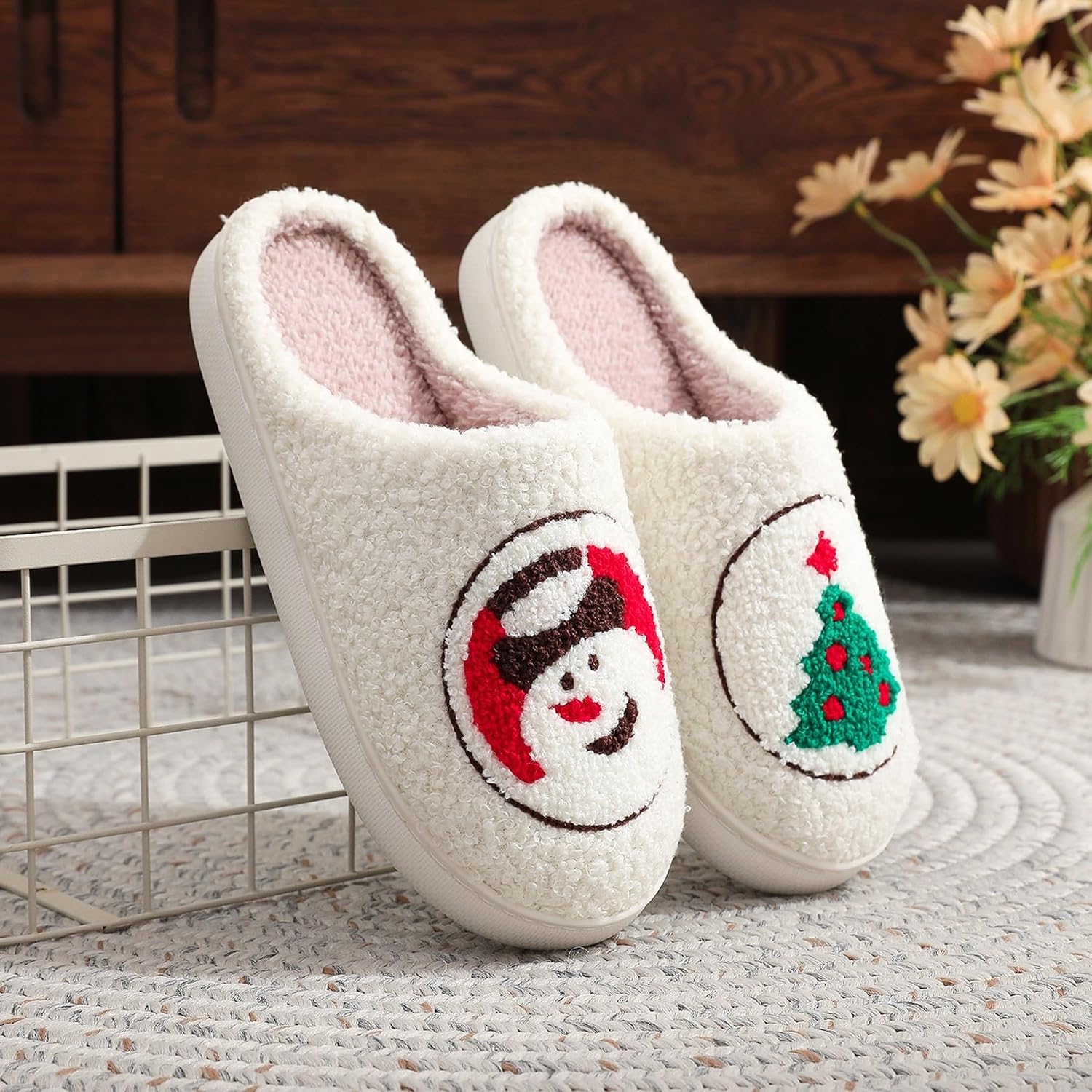 Christmas Memory Foam Soft Warm Home Slippers for Men and Women