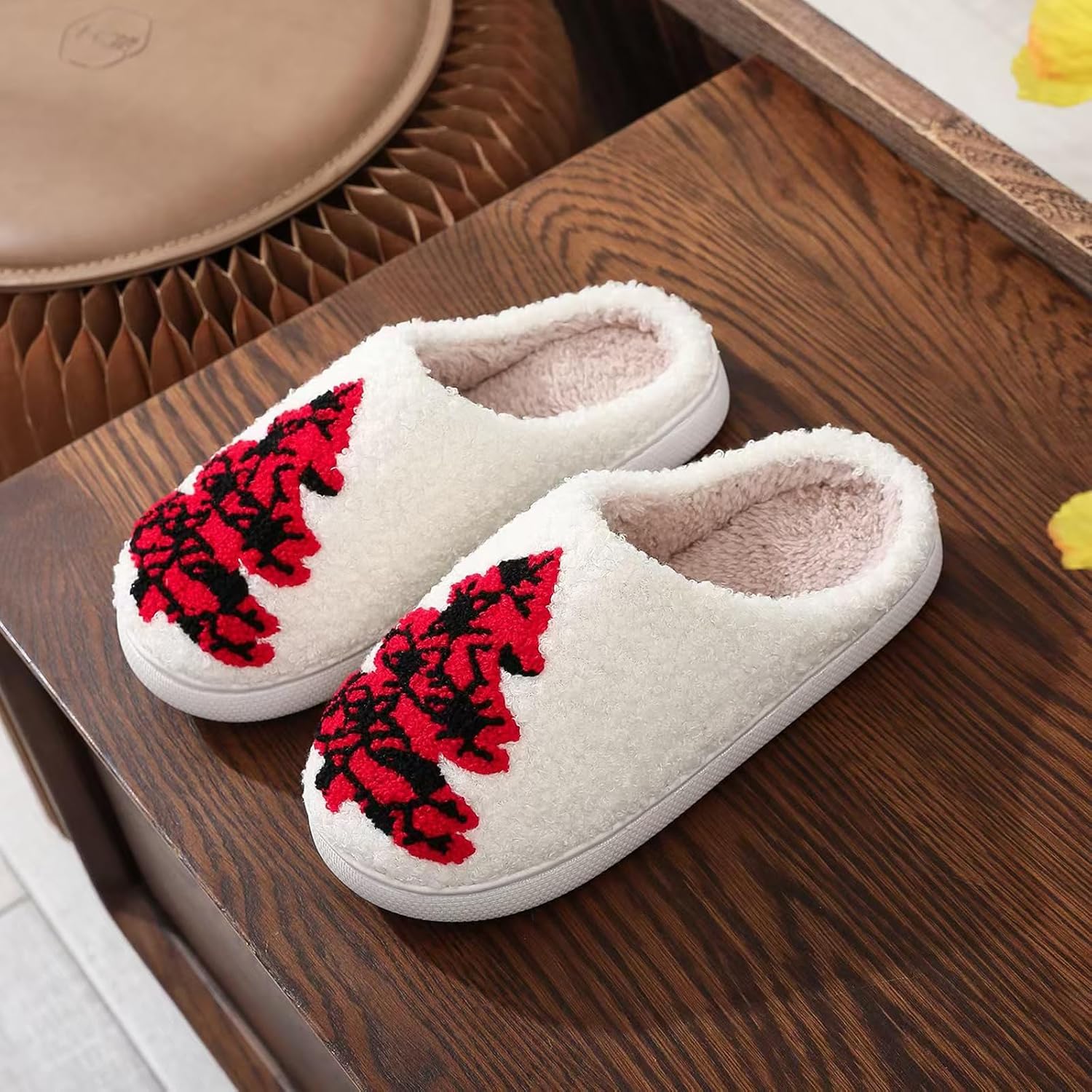Christmas Plush House Indoor Outdoor Slippers for Women and Men