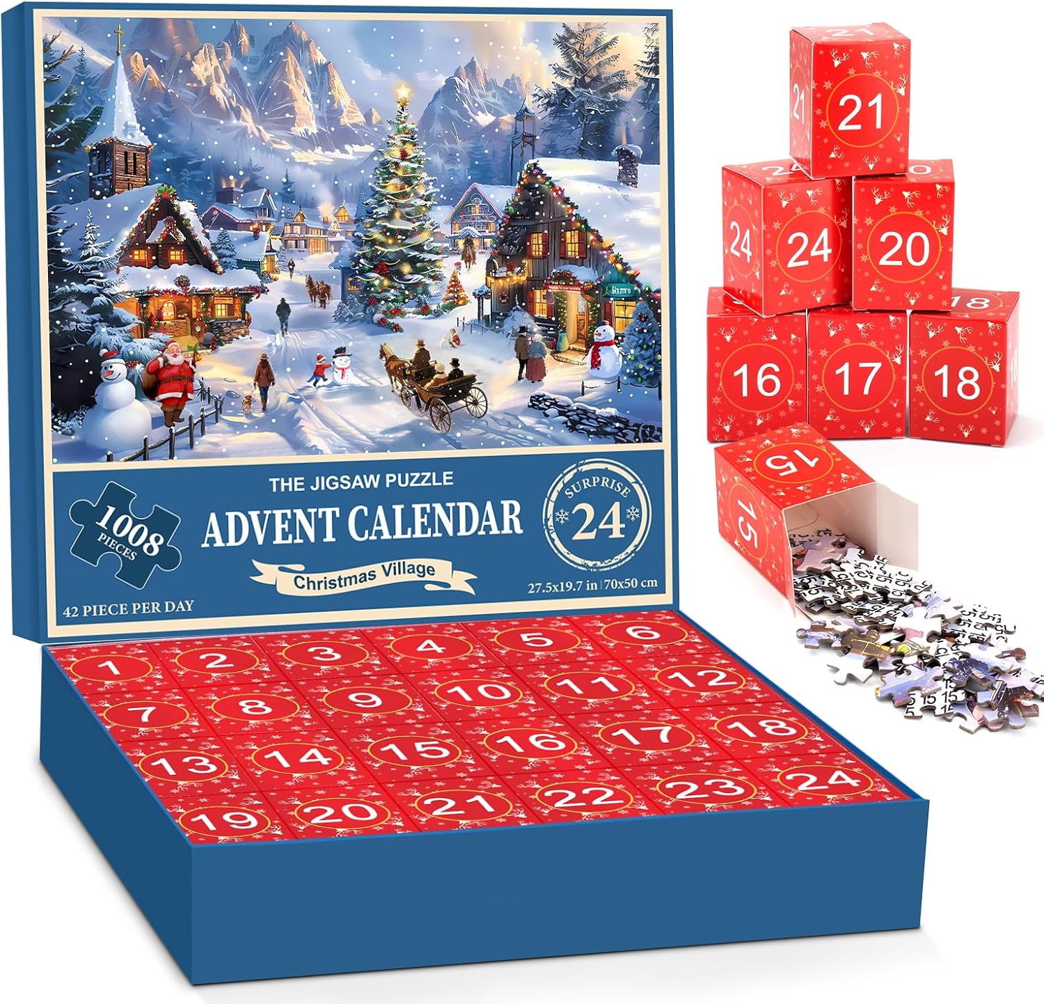 Christmas Village Jigsaw Advent Calendar With Poster