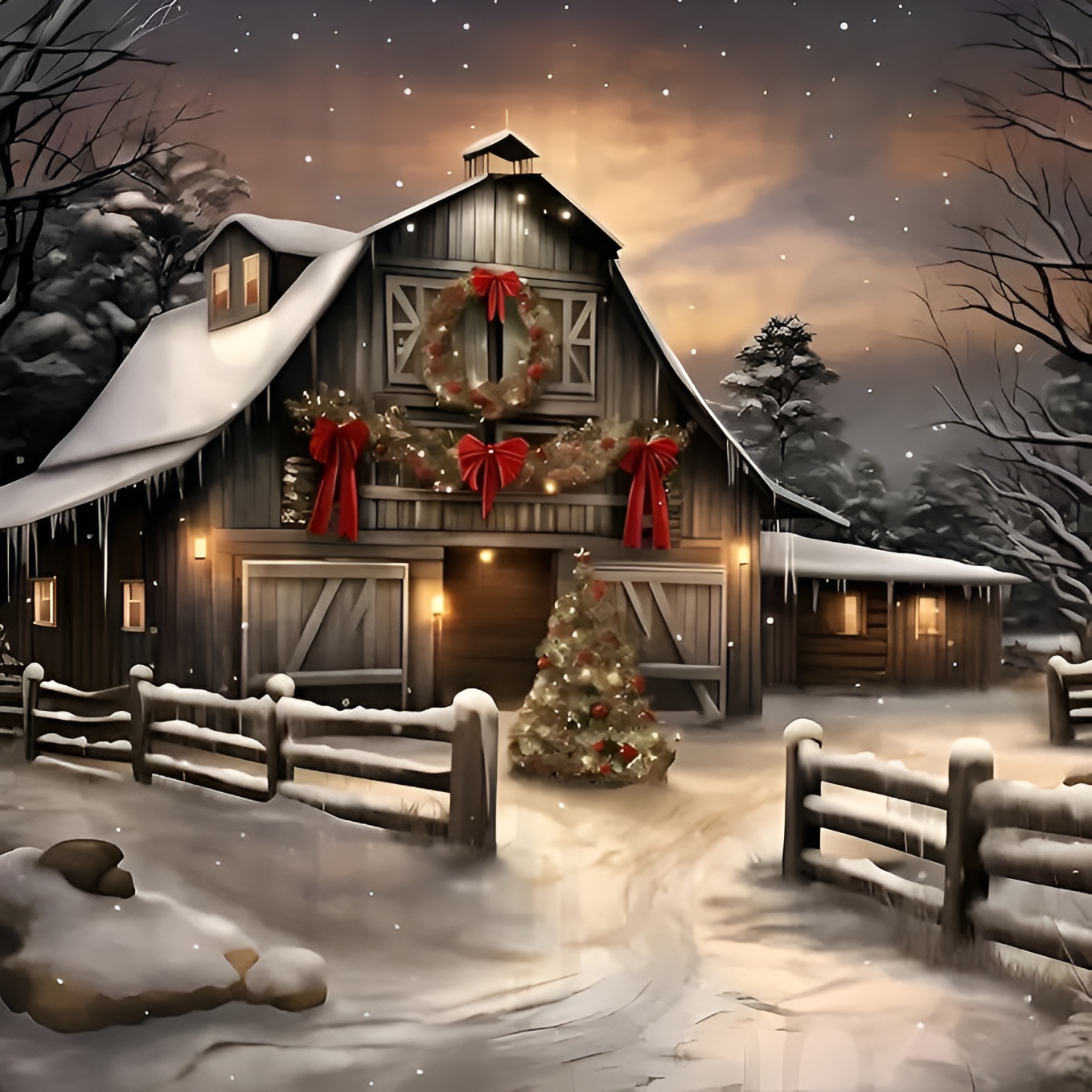 Christmas Winter House Themed Diamond Painting Art Kit