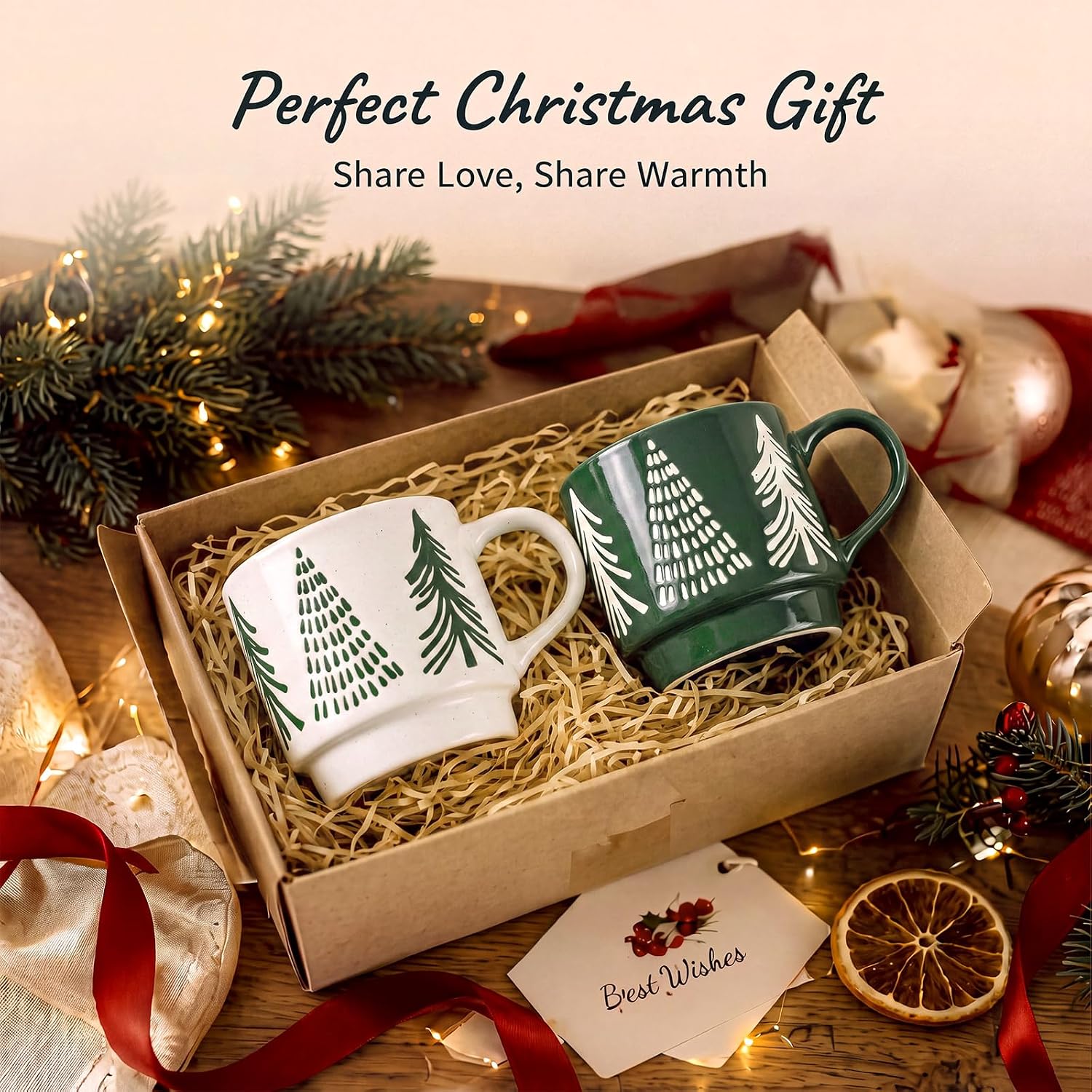 2 Pieces Christmas Espresso Cups Set For Gifts