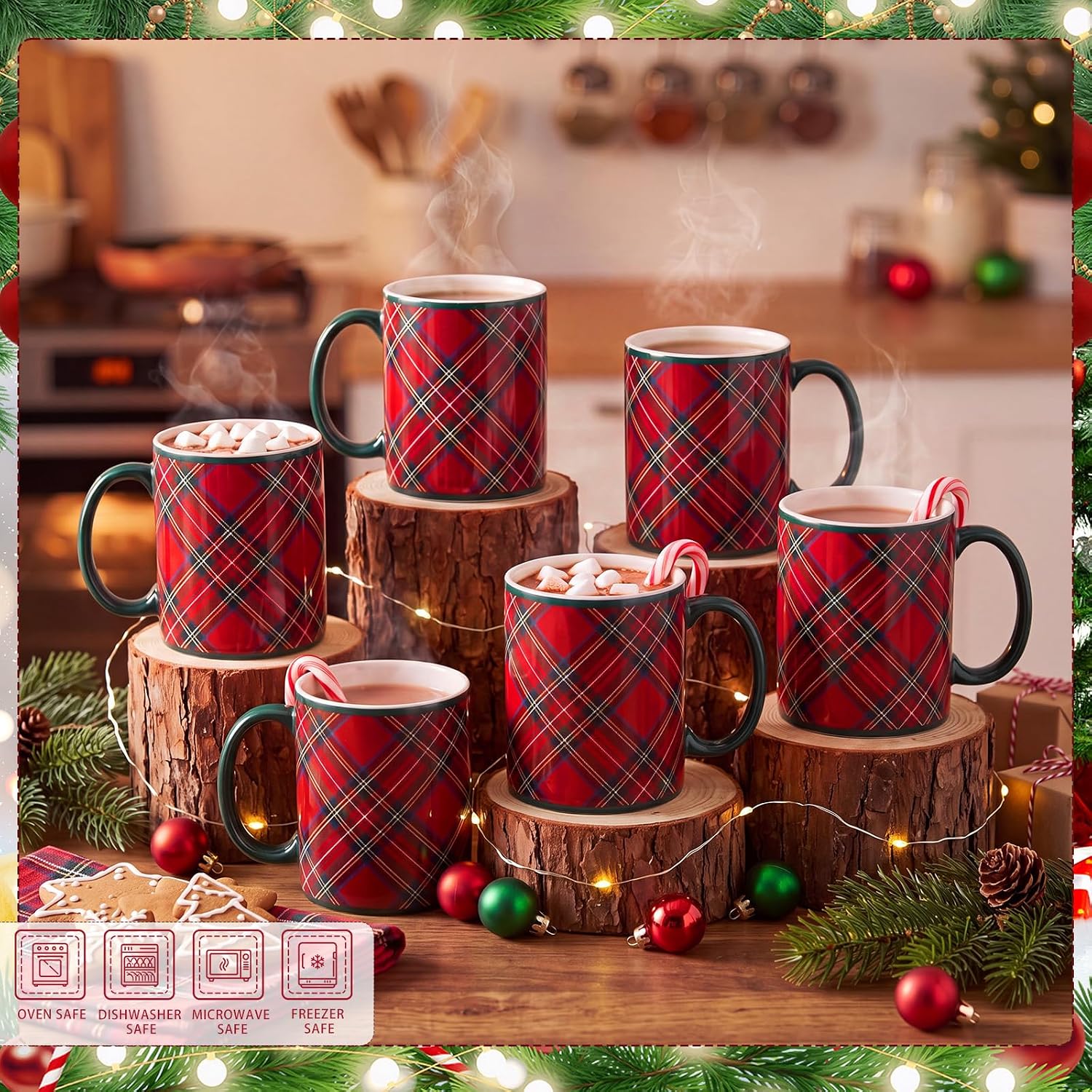 Christmas Tartan Mugs For Men And Women