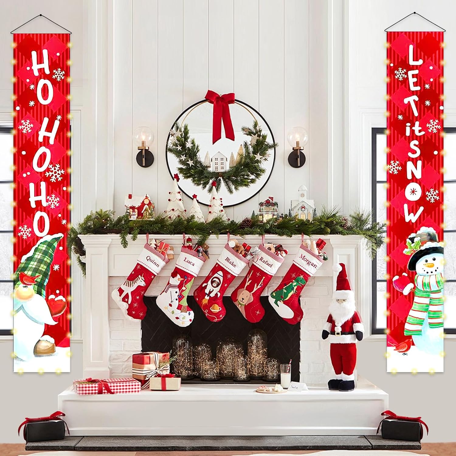 Lighted Christmas Door Banner for Holiday Decorations