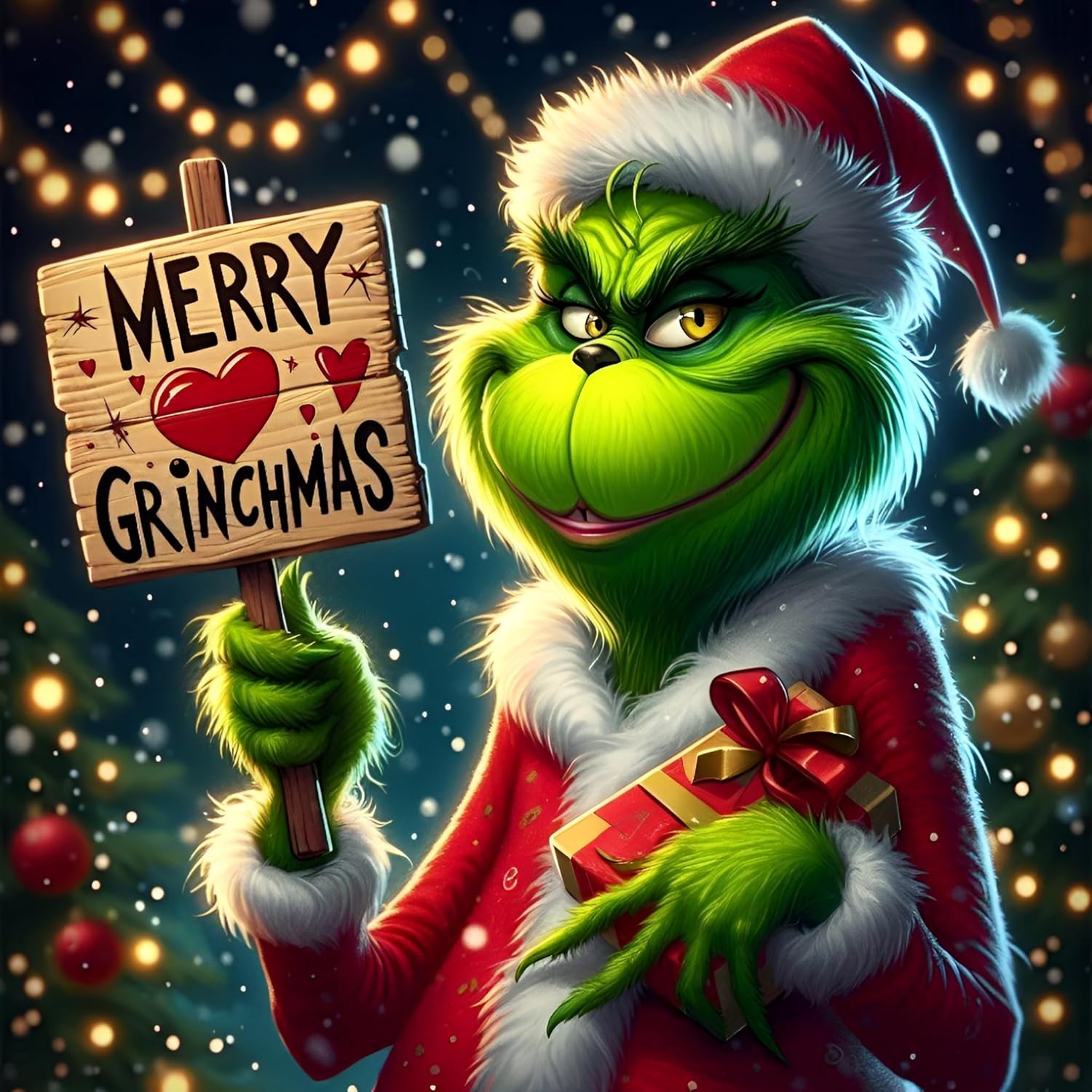 Christmas Grinch Diamond Painting Kit for Adults
