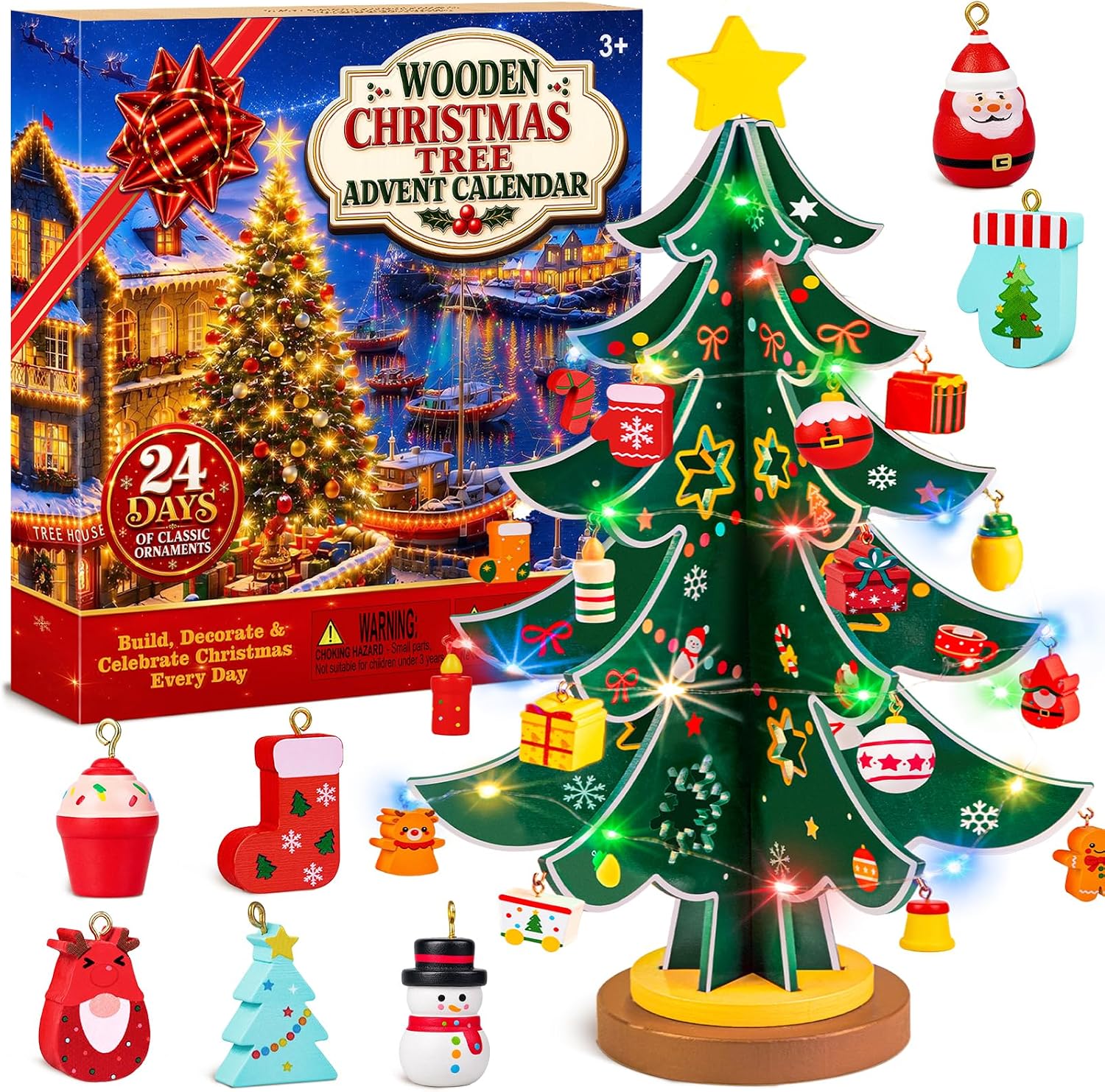 Christmas Tree Advent Calendar Countdown Gift for Kids and Adults
