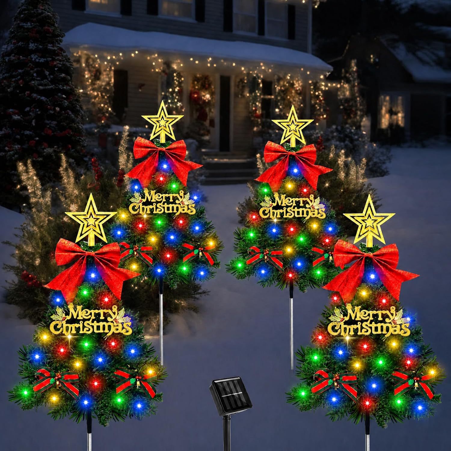 Solar Christmas Tree Pathway Lights for Outdoor Decor