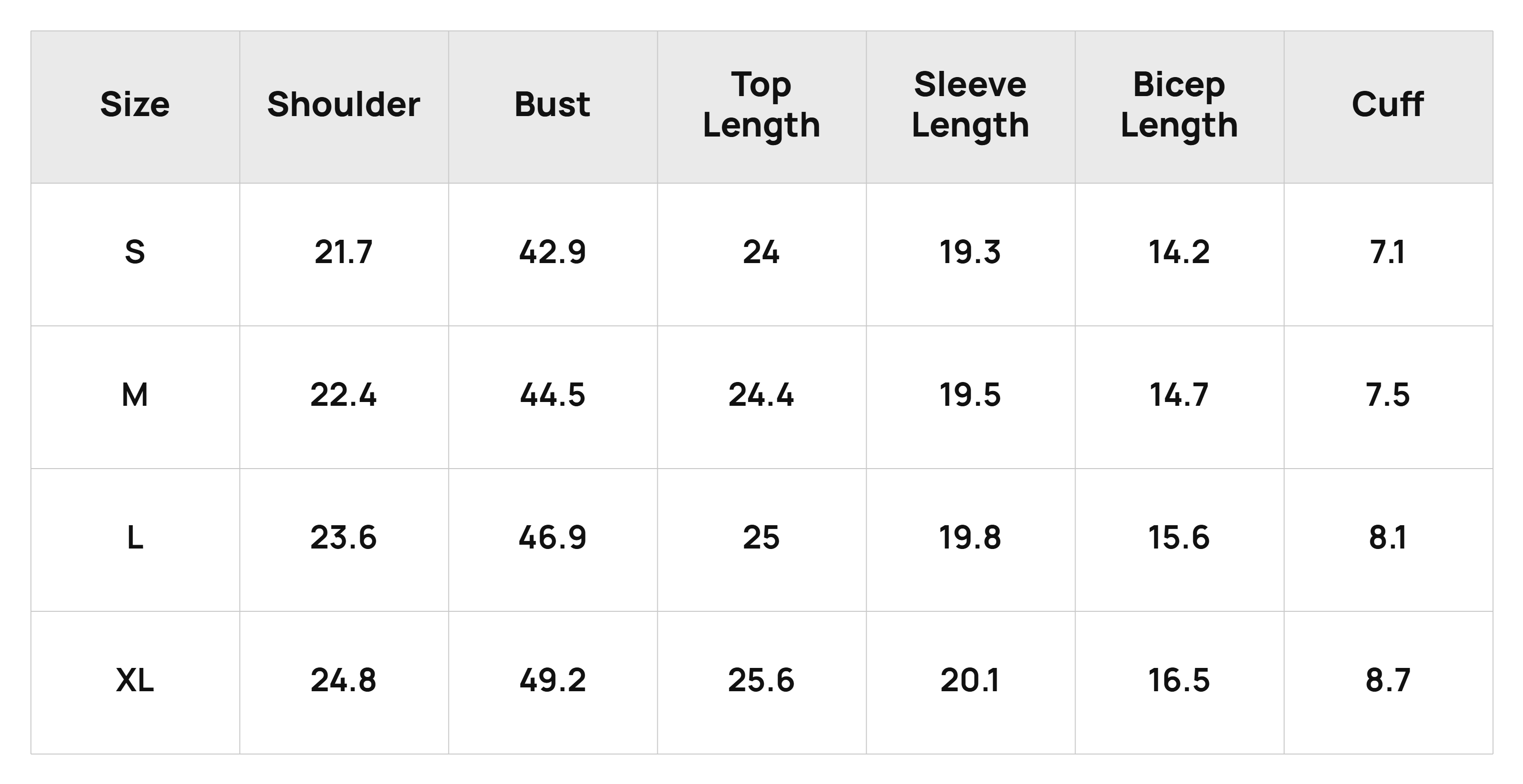 Size Chart