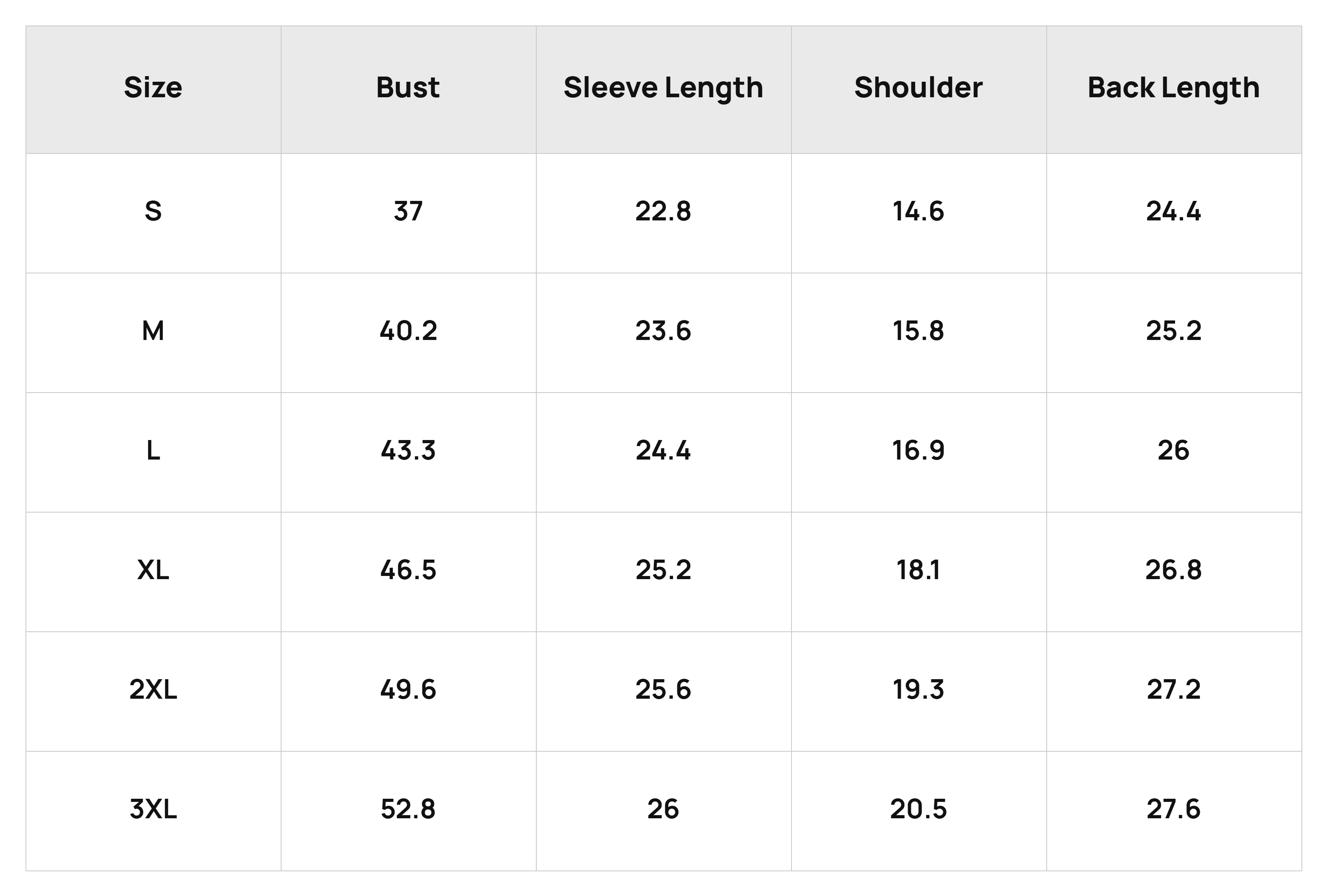 Size Chart