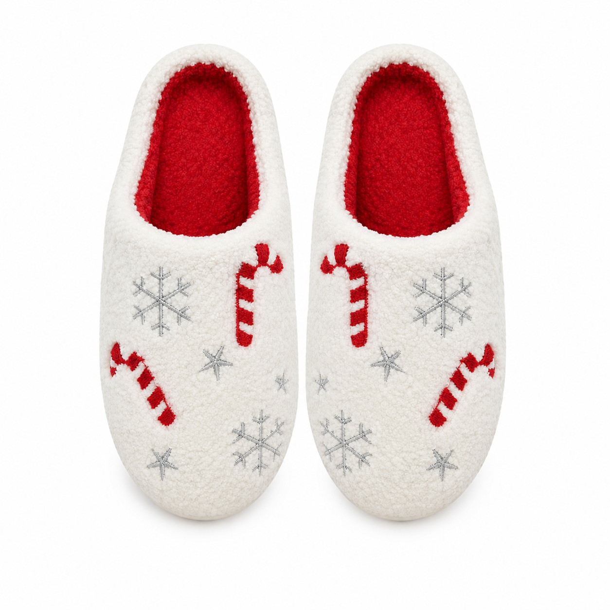 Christmas Candy Cane Snowflake Slippers For Men And Women