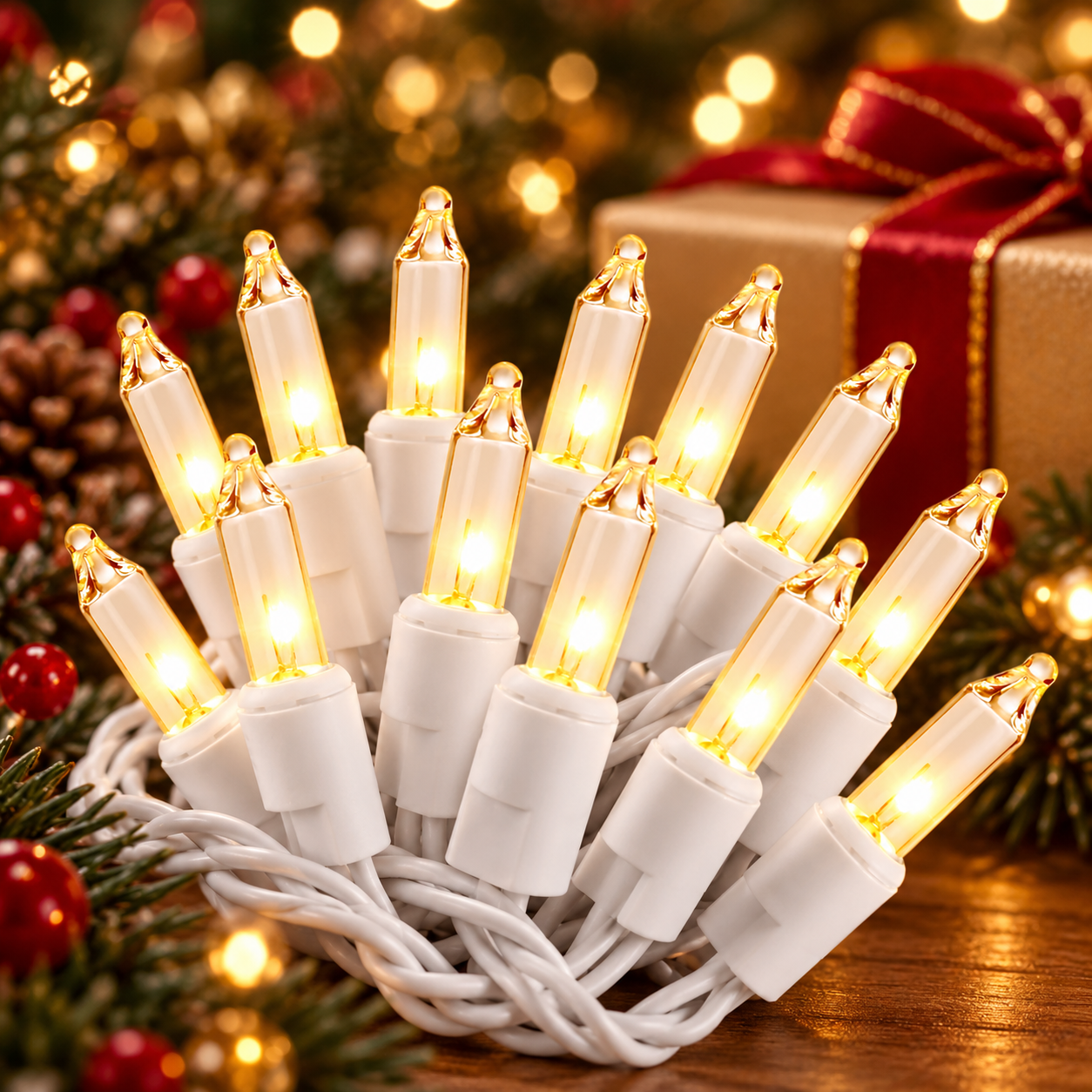 Clear Christmas Tree String Lights for Indoor and Outdoor Decorations