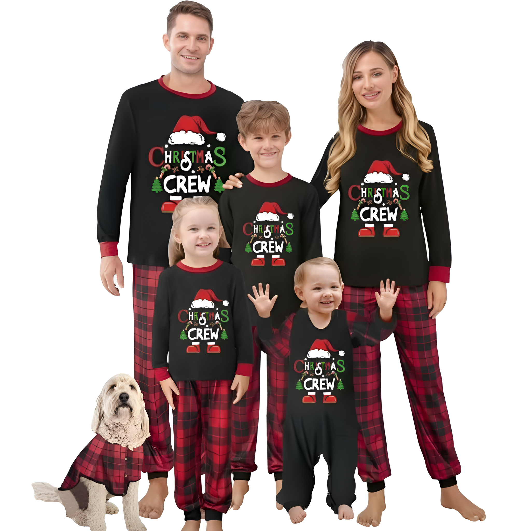 Christmas Crew Plaid Family Matching Pajama Sets